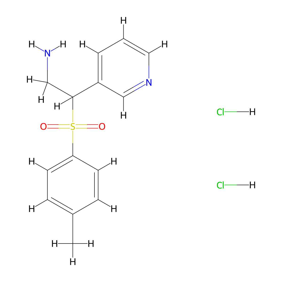 2-(4-Methylbenzenesulfonyl)-2-(pyridin-3-yl)ethan-1-amine dihydrochloride molecular structure, CAS 1177350-19-4
