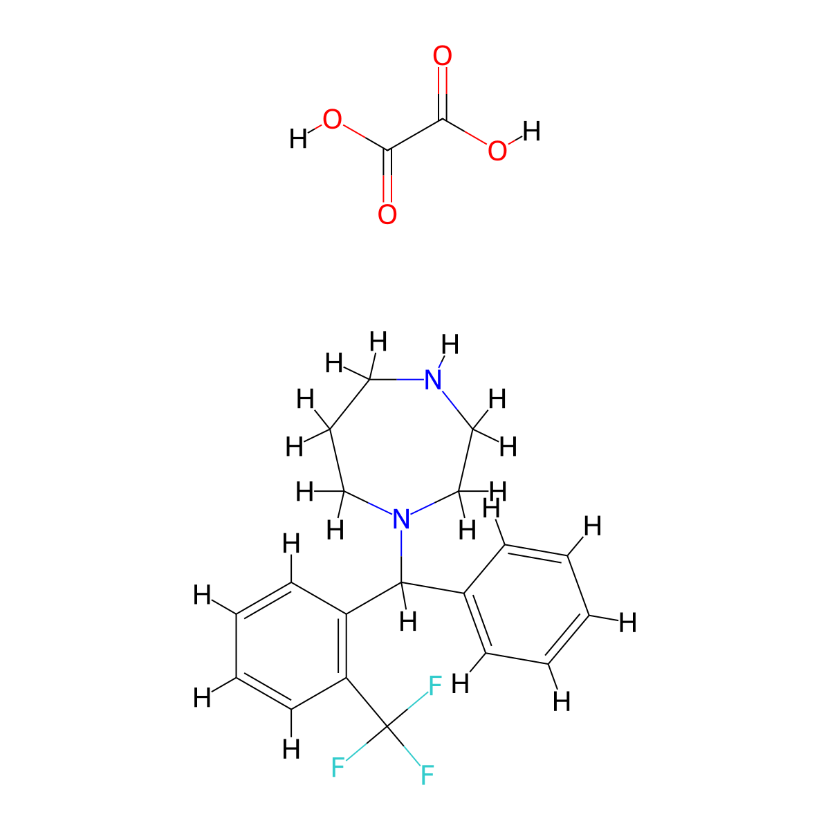 1-(Phenyl[2-(trifluoromethyl)phenyl]methyl)-1,4-diazepane oxalate molecular structure, CAS 1177350-20-7