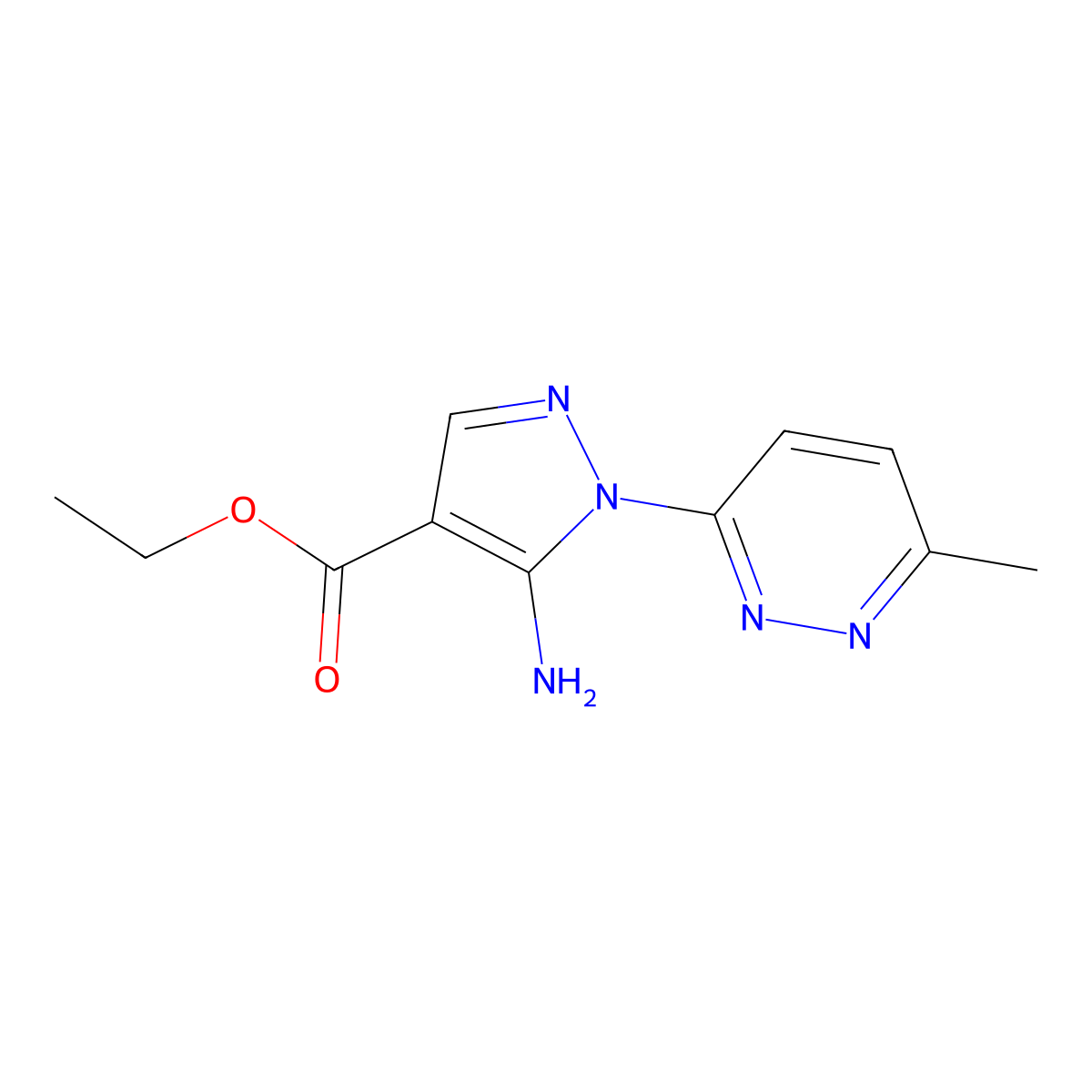 ethyl 5-amino-1-(6-methylpyridazin-3-yl)-1H-pyrazole-4-carboxylate molecular structure, CAS 1177350-37-6