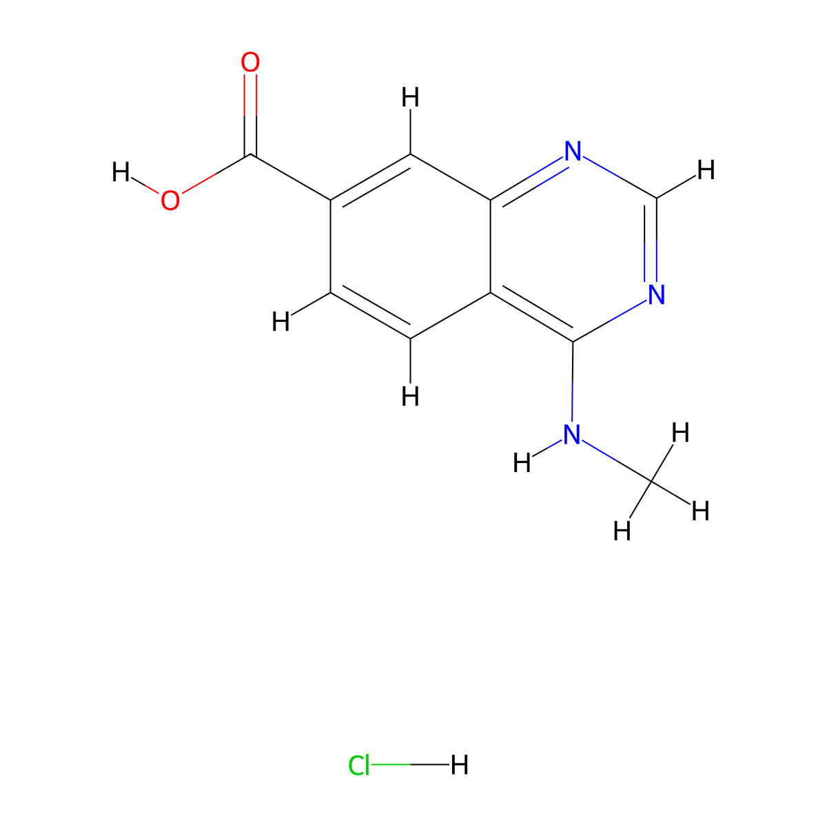 4-(Methylamino)quinazoline-7-carboxylic acid hydrochloride molecular structure, CAS 1177350-43-4