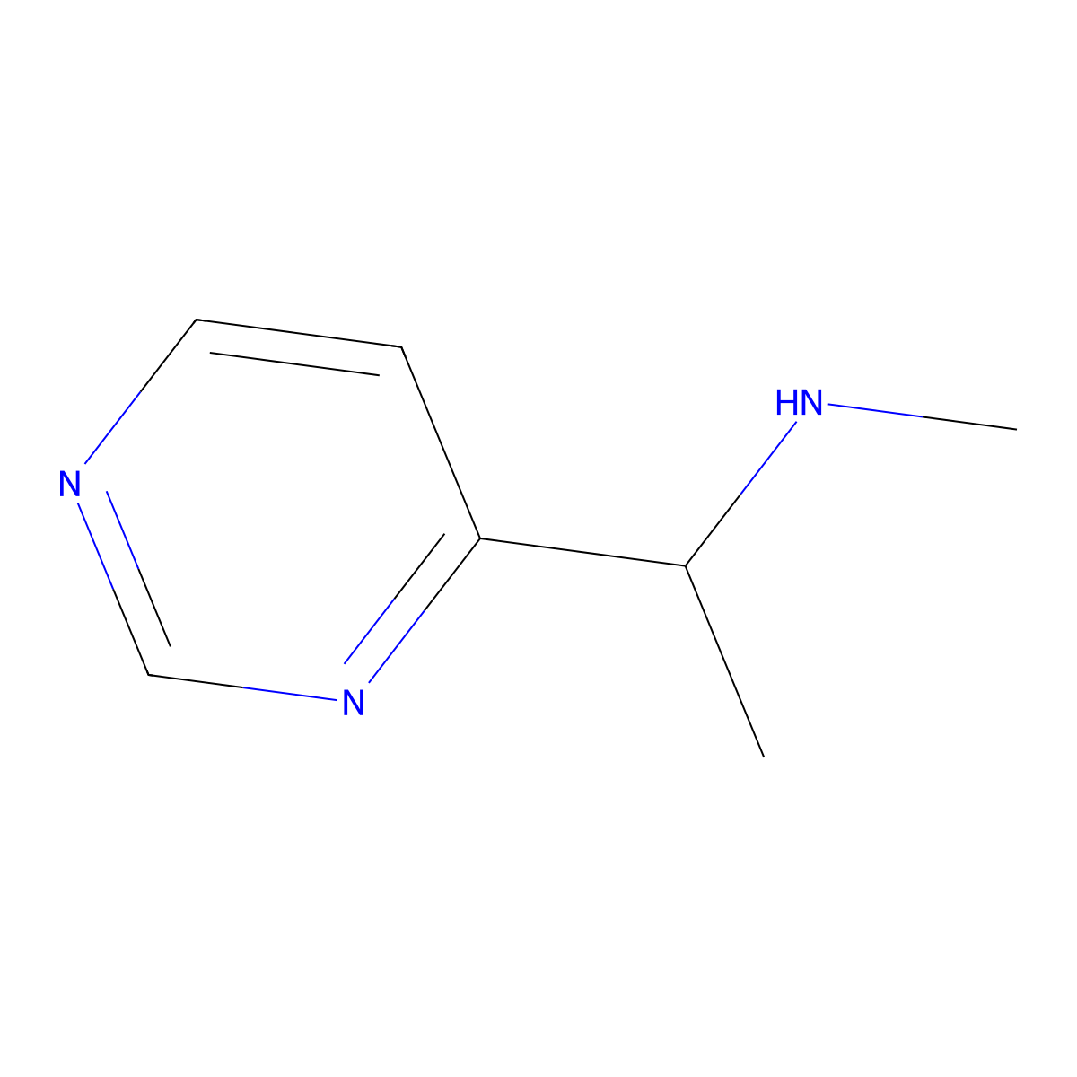 N-methyl-1-(pyrimidin-4-yl)ethanamine molecular structure, CAS 1177350-48-9