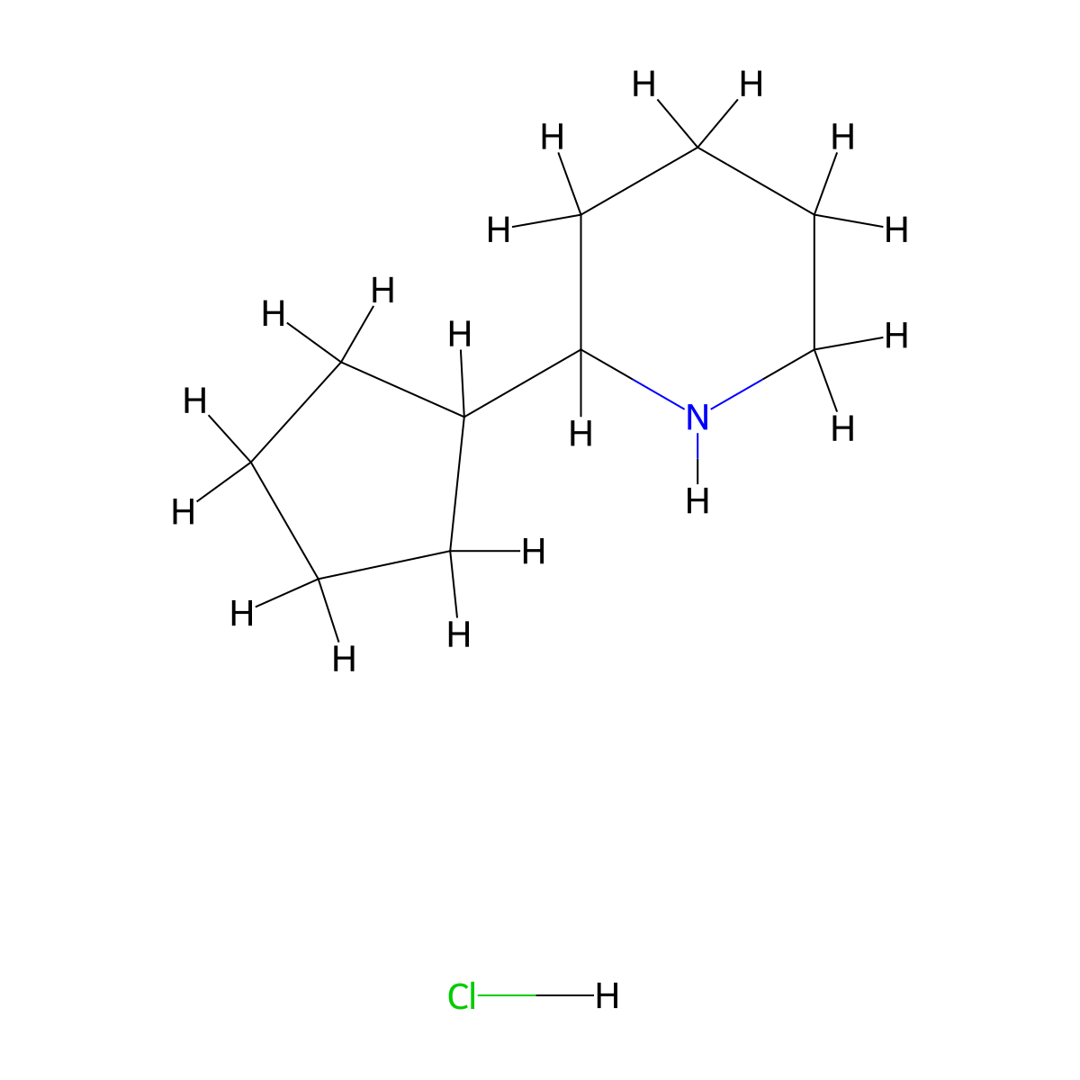 2-Cyclopentylpiperidine hydrochloride molecular structure, CAS 1177350-52-5
