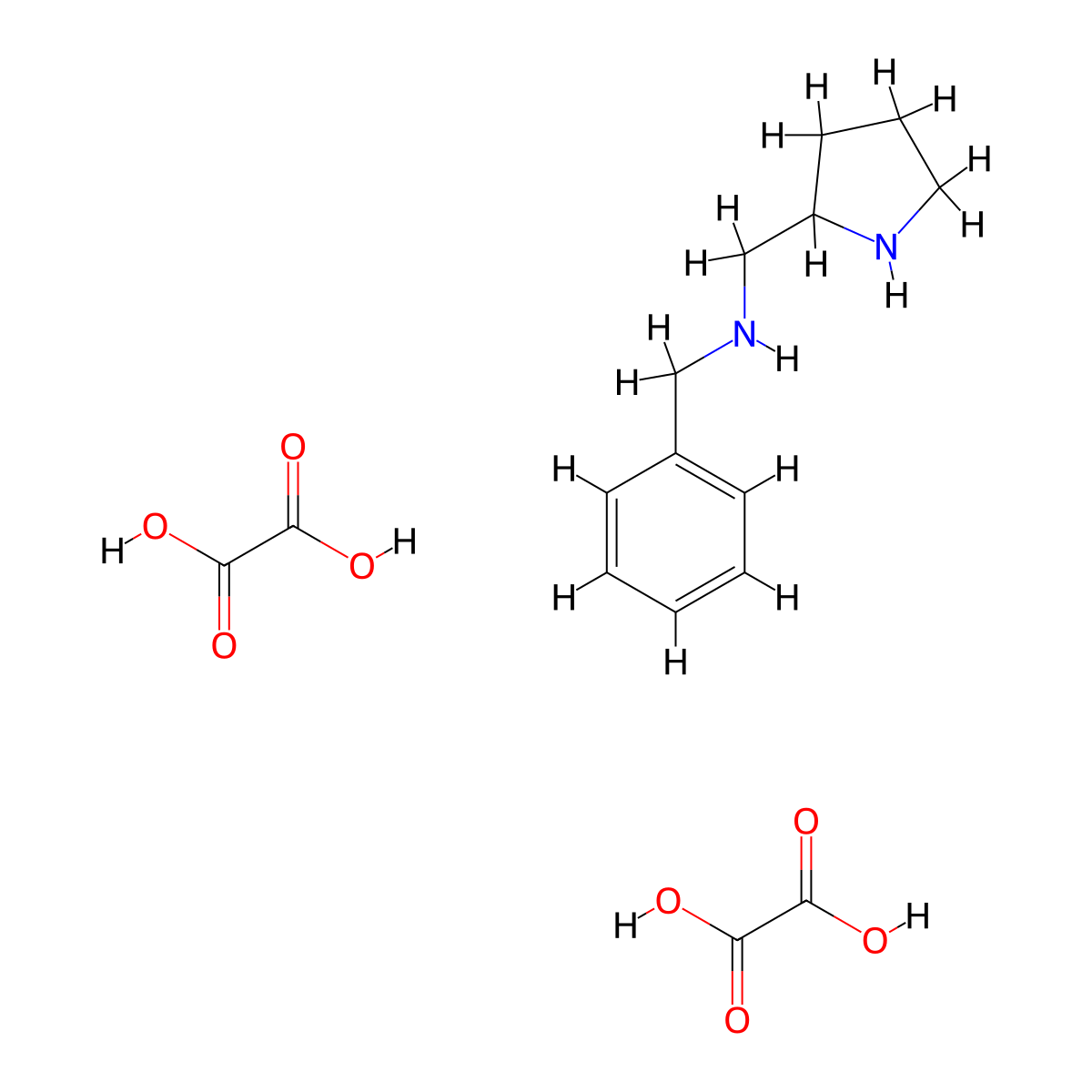 N-Benzyl(2-pyrrolidinyl)methanamine dioxalate molecular structure, CAS 1177350-75-2