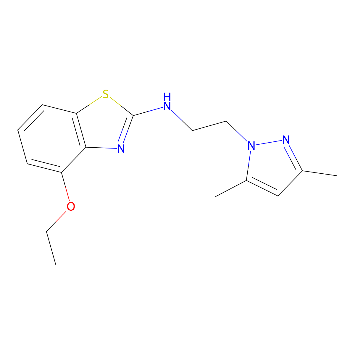 N-(2-(3,5-dimethyl-1H-pyrazol-1-yl)ethyl)-4-ethoxybenzo[d]thiazol-2-amine molecular structure, CAS 1177350-93-4