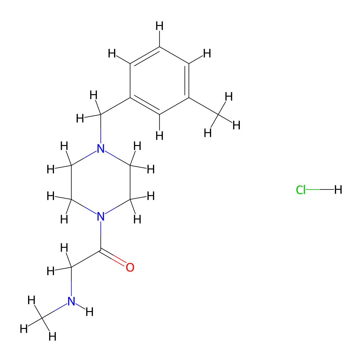 2-(Methylamino)-1-{4-[(3-methylphenyl)methyl]piperazin-1-yl}ethan-1-one hydrochloride molecular structure, CAS 1177350-98-9