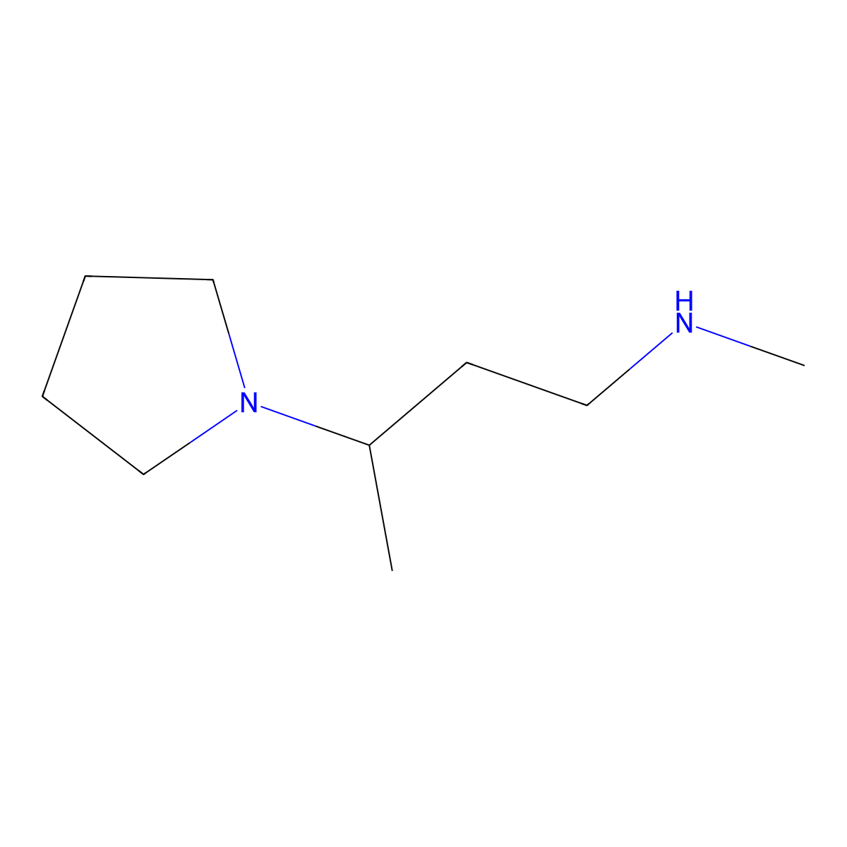 N-methyl-3-pyrrolidin-1-ylbutan-1-amine molecular structure, CAS 1177352-54-3