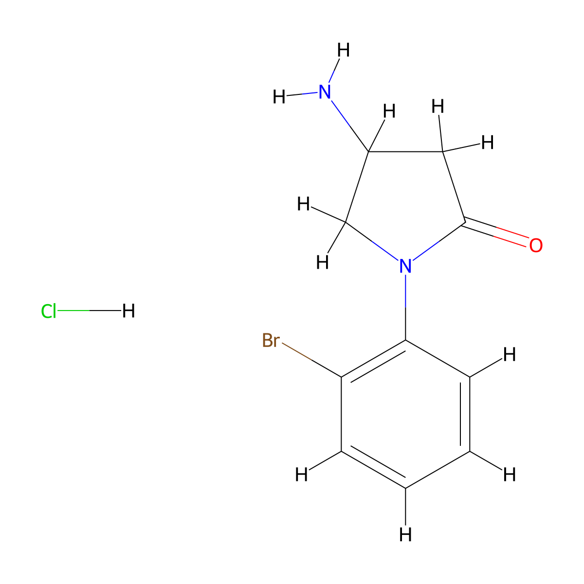 2-Pyrrolidinone, 4-amino-1-(2-bromophenyl)-, hydrochloride (1:1) molecular structure, CAS 1177352-87-2