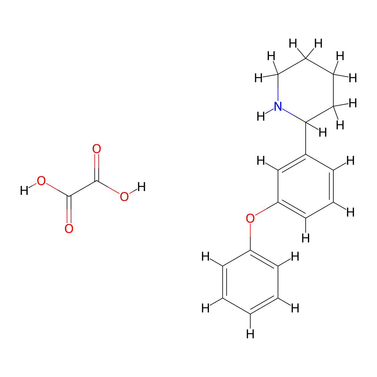 2-(3-Phenoxyphenyl)piperidine; oxalic acid molecular structure, CAS 1177353-02-4