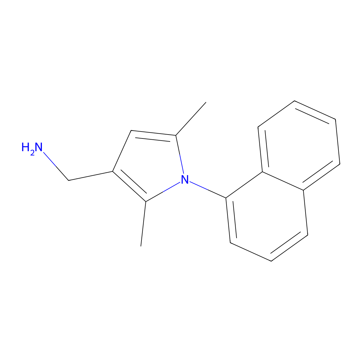 ([2,5-Dimethyl-1-(1-naphthyl)-1H-pyrrol-3-YL]methyl)amine molecular structure, CAS 1177353-07-9