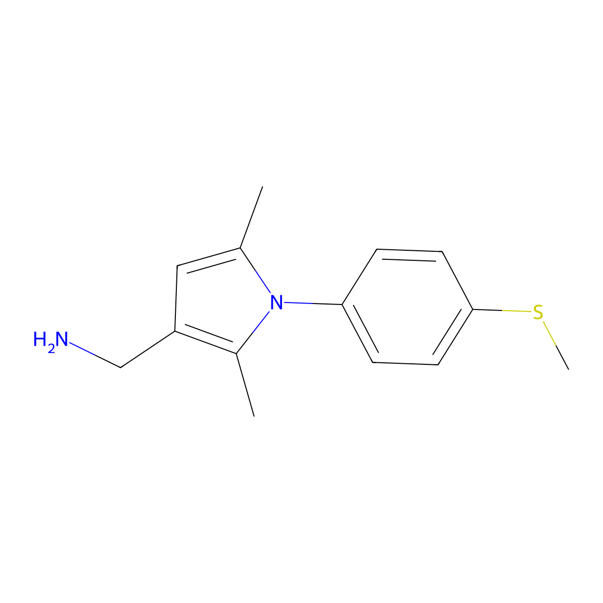 ((2,5-Dimethyl-1-[4-(methylthio)phenyl]-1H-pyrrol-3-YL)methyl)amine molecular structure, CAS 1177353-26-2
