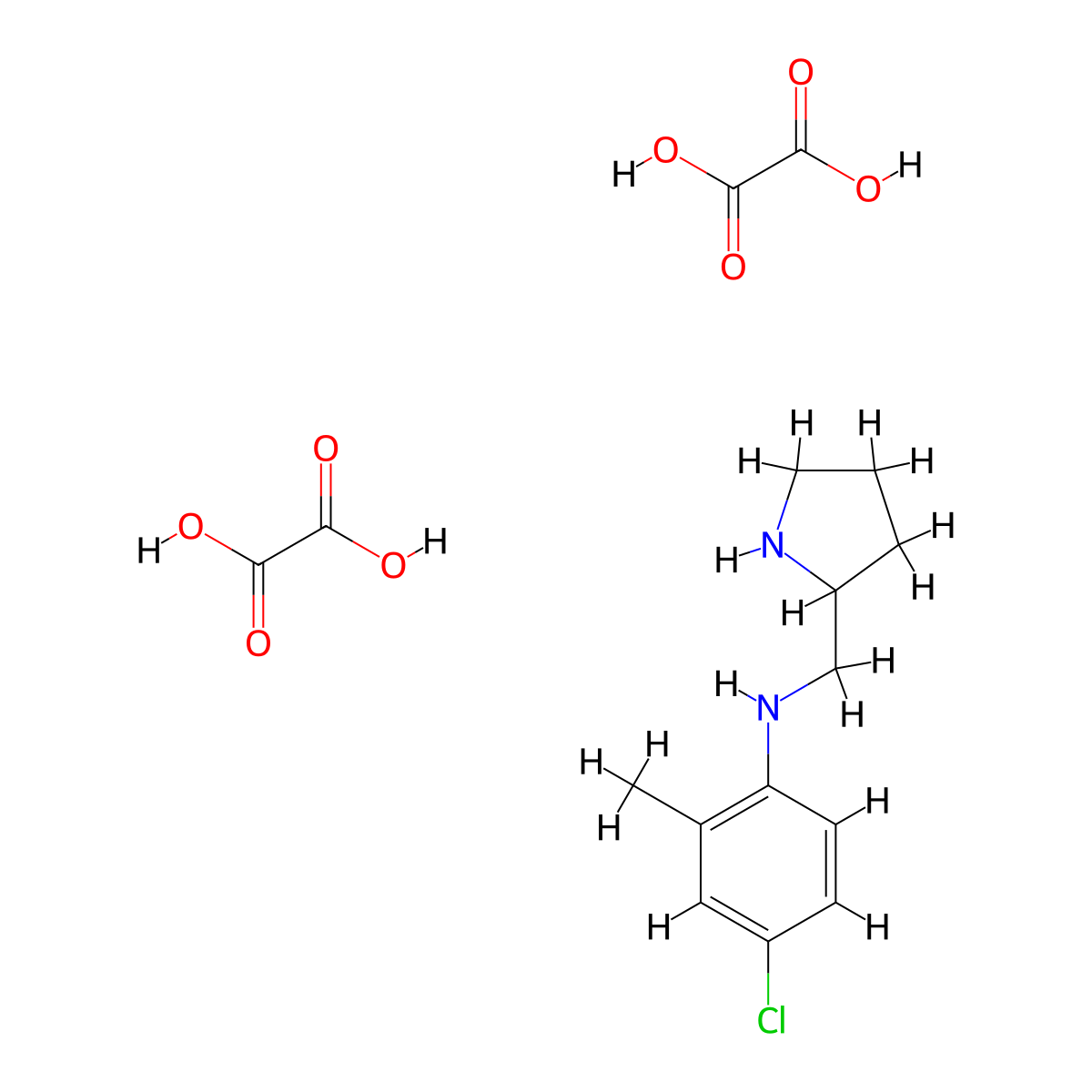 4-chloro-2-methyl-N-(pyrrolidin-2-ylmethyl)aniline dioxalate molecular structure, CAS 1177353-27-3