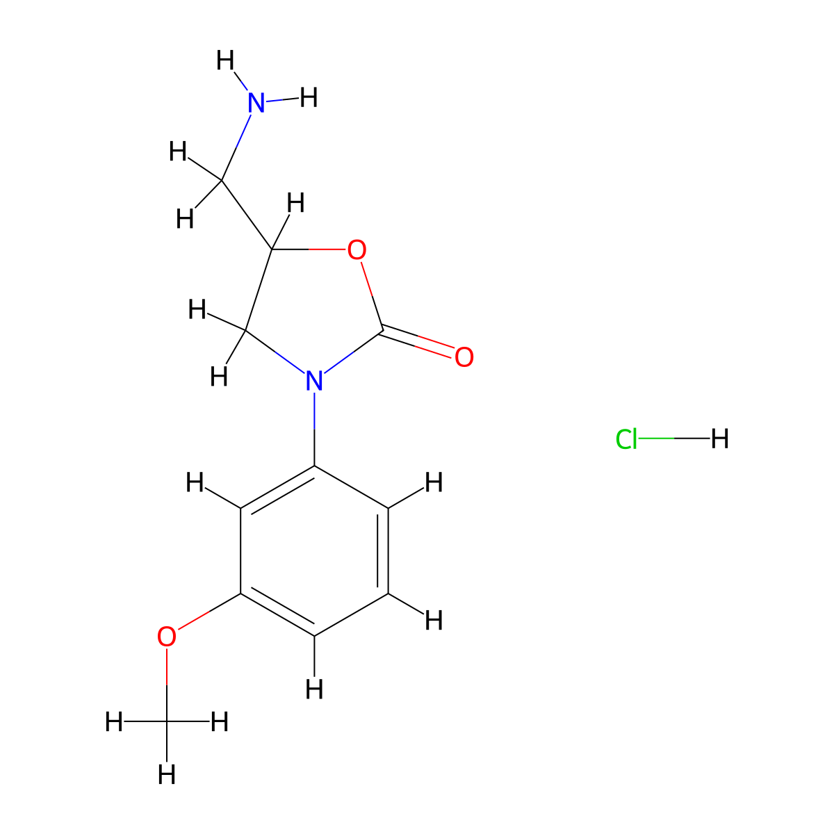 5-(Aminomethyl)-3-(3-methoxyphenyl)-1,3-oxazolidin-2-one hydrochloride molecular structure, CAS 1177353-88-6