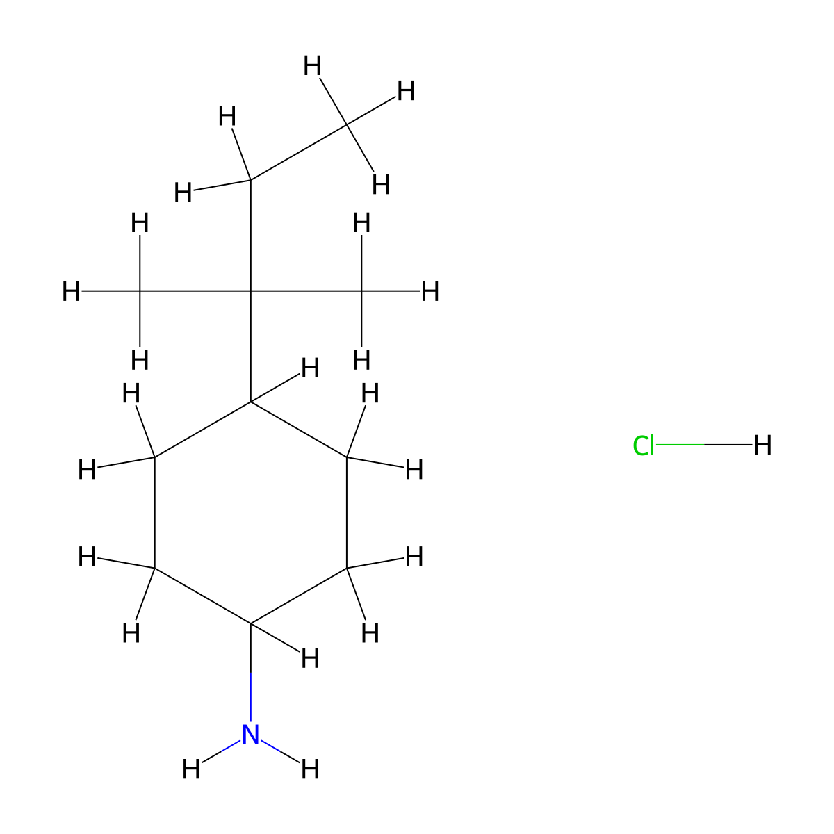 4-(2-Methylbutan-2-yl)cyclohexan-1-amine hydrochloride molecular structure, CAS 1177354-16-3