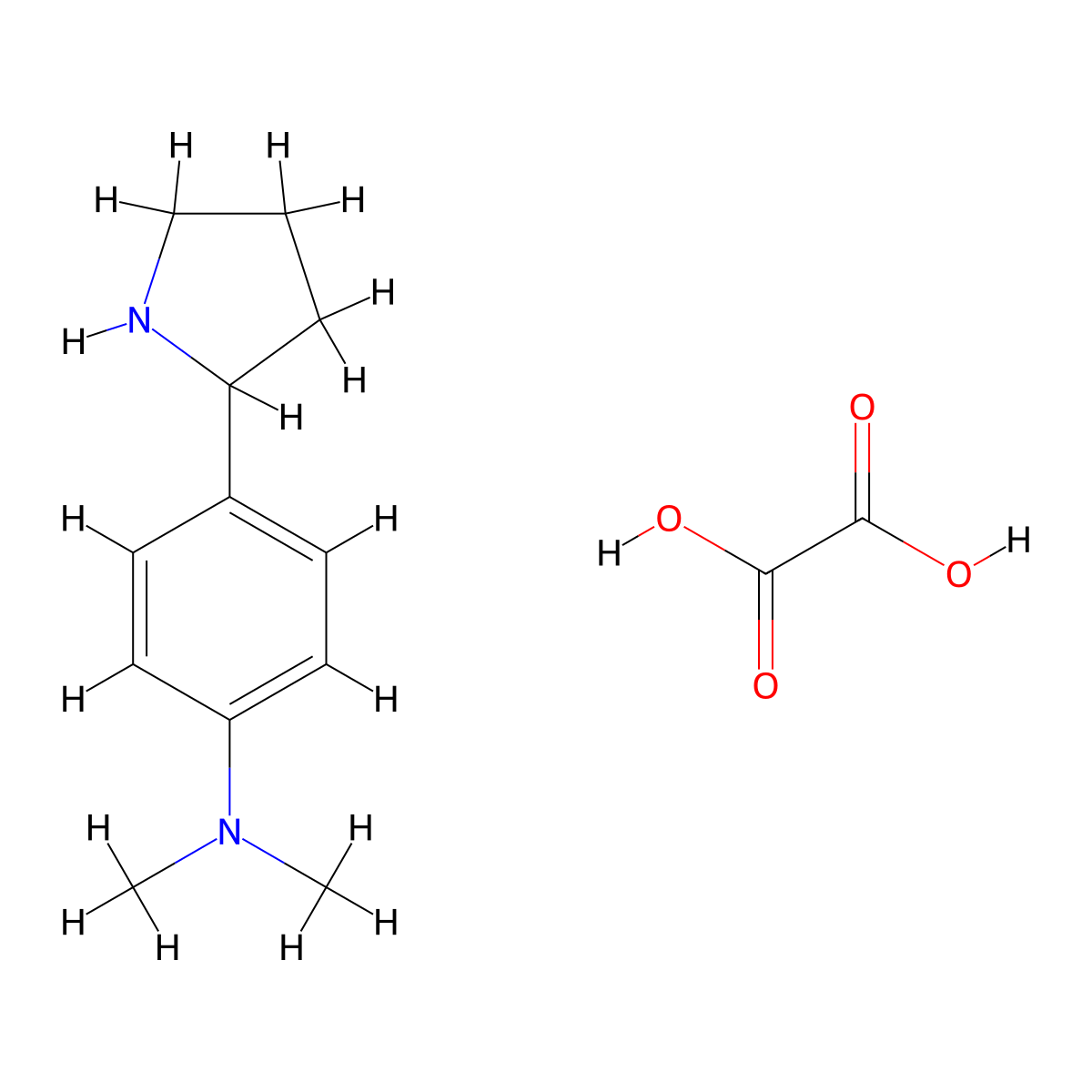 N,N-Dimethyl-4-(pyrrolidin-2-yl)aniline oxalate molecular structure, CAS 1177354-45-8