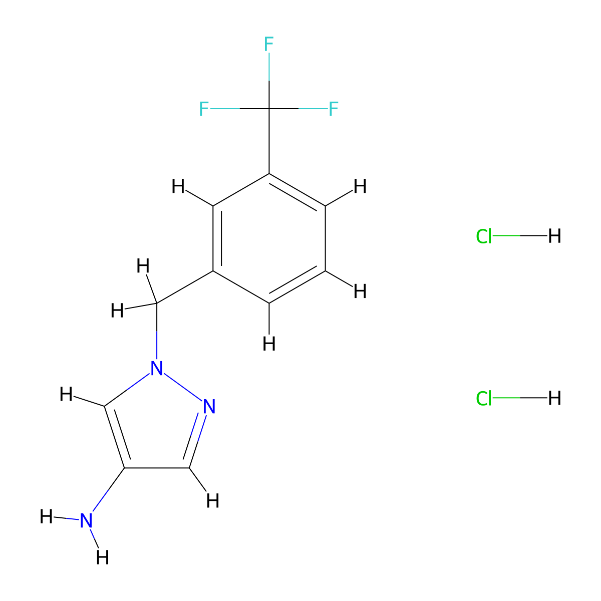 1-[3-(trifluoromethyl)benzyl]-1H-pyrazol-4-amine dihydrochloride molecular structure, CAS 1177355-59-7