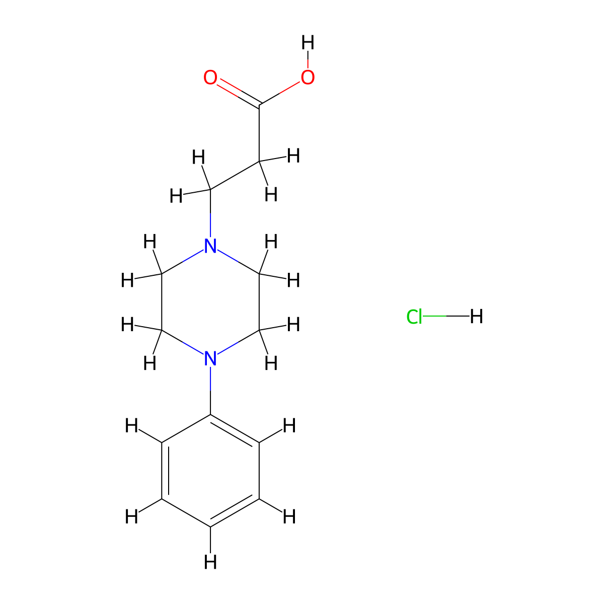 3-(4-Phenylpiperazin-1-yl)propanoic acid hydrochloride molecular structure, CAS 1177355-99-5