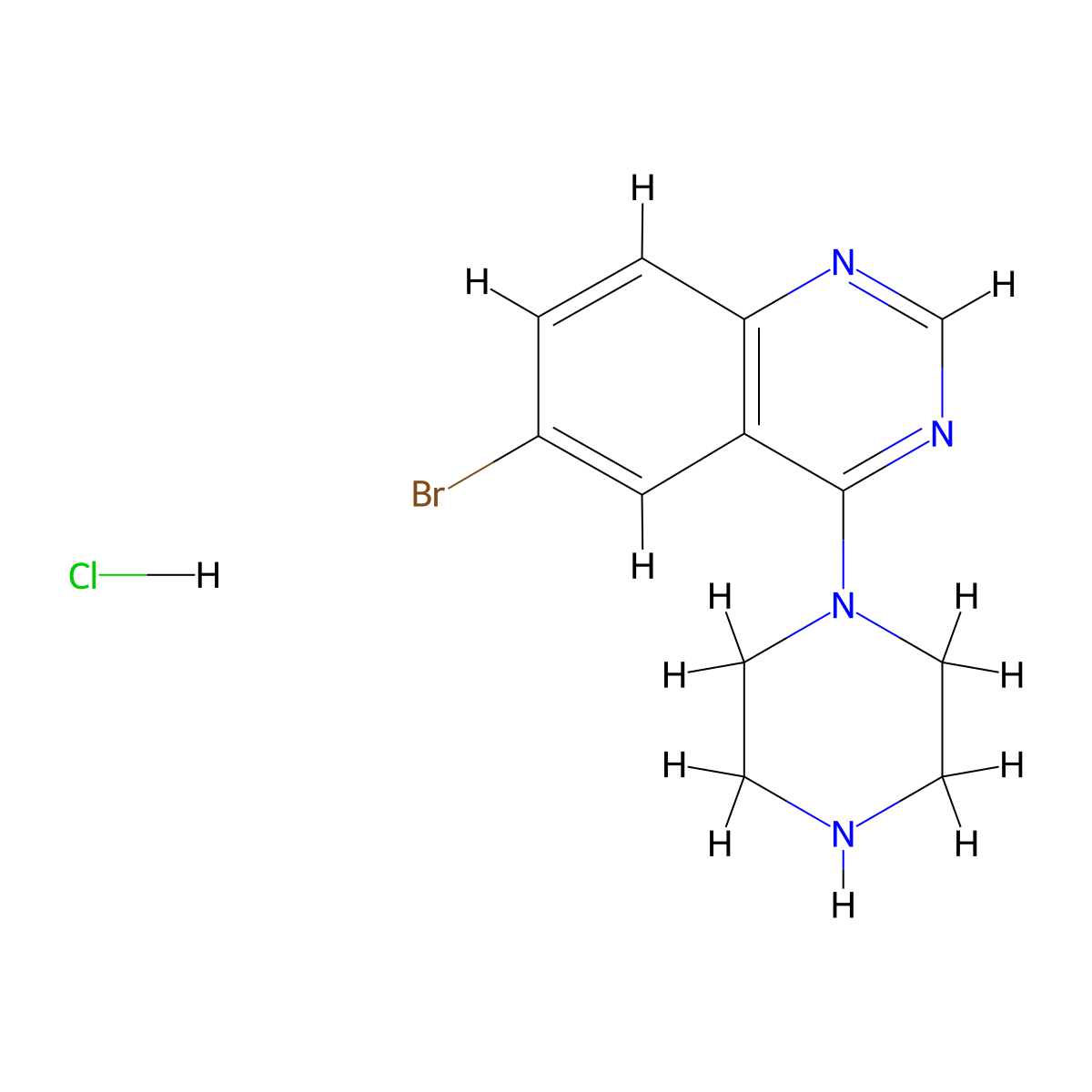 6-Bromo-4-(piperazin-1-yl)quinazoline hydrochloride molecular structure, CAS 1177356-94-3