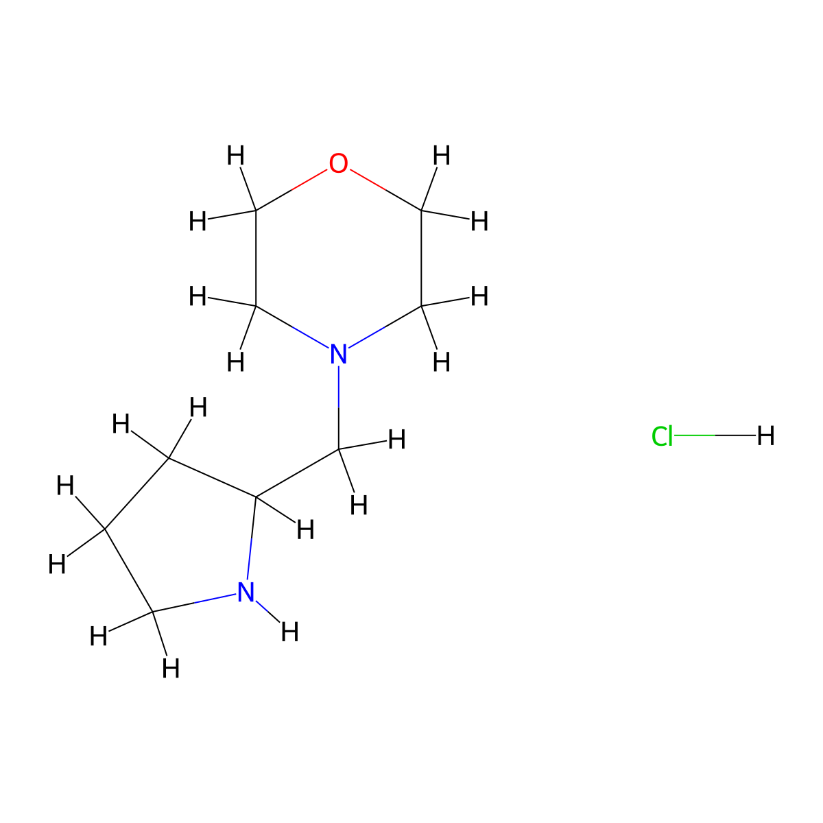 4-(Pyrrolidin-2-ylmethyl)morpholine hydrochloride molecular structure, CAS 1177356-97-6