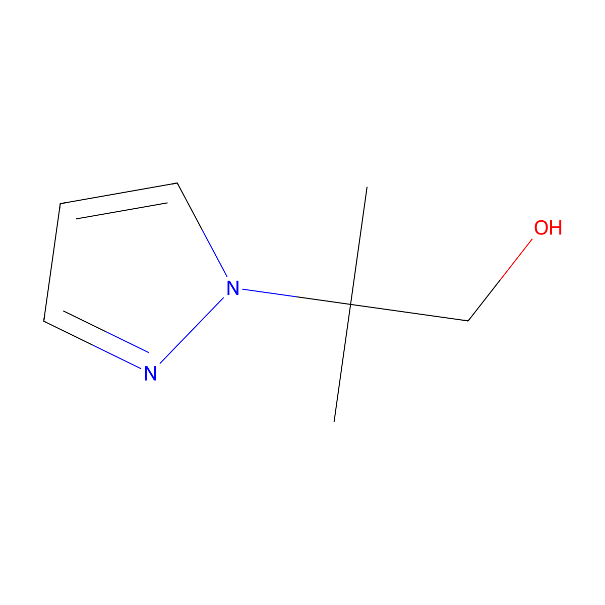 2-Methyl-2-(1H-pyrazol-1-yl)propan-1-ol molecular structure, CAS 1177358-72-3