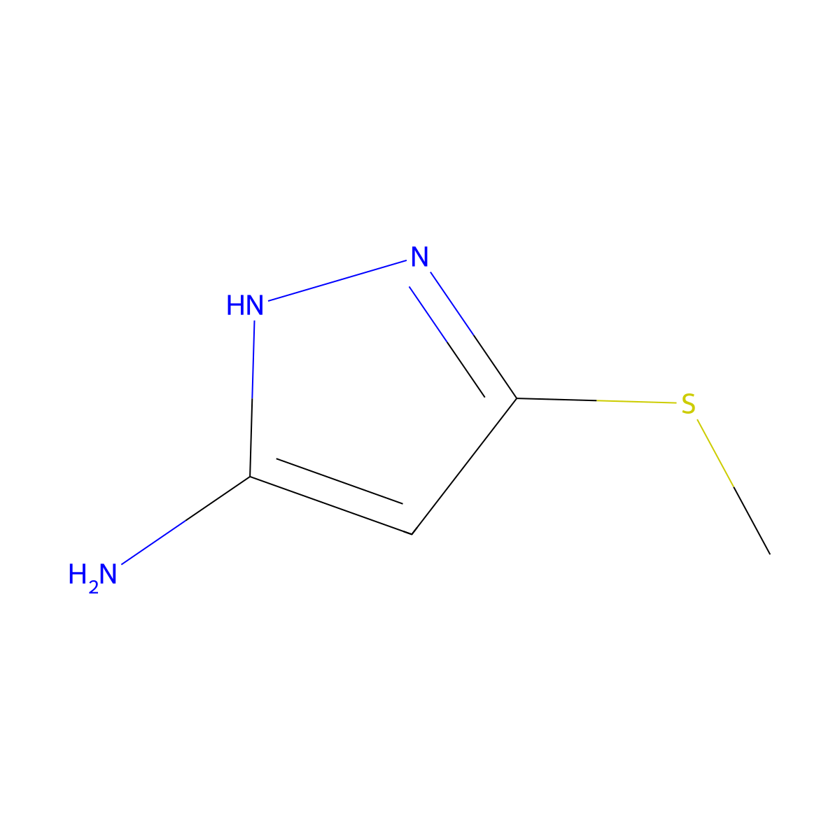 3-(Methylthio)-1H-pyrazol-5-amine molecular structure, CAS 117736-74-0