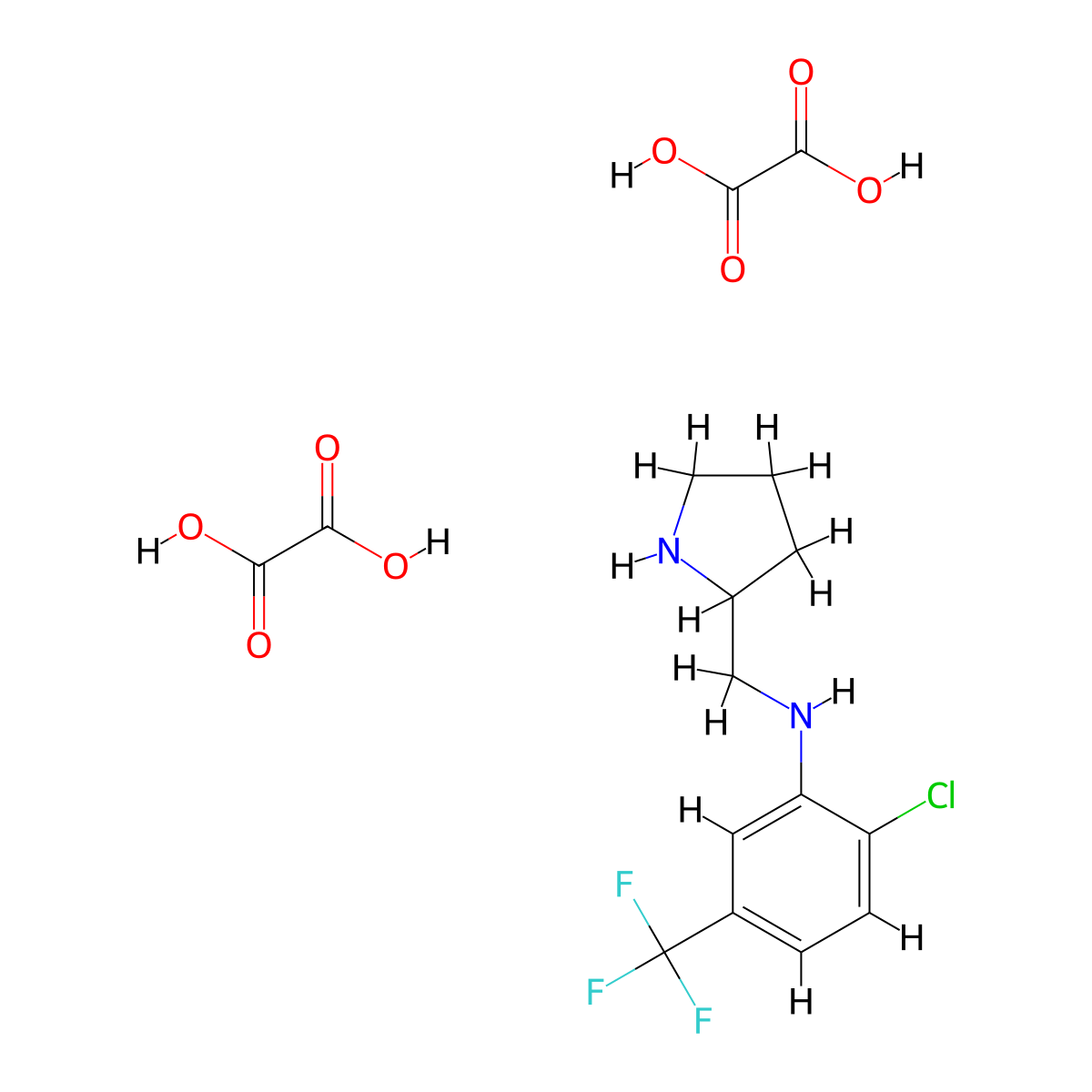 2-chloro-N-(2-pyrrolidinylmethyl)-5-(trifluoromethyl)aniline dioxalate molecular structure, CAS 1177360-19-8