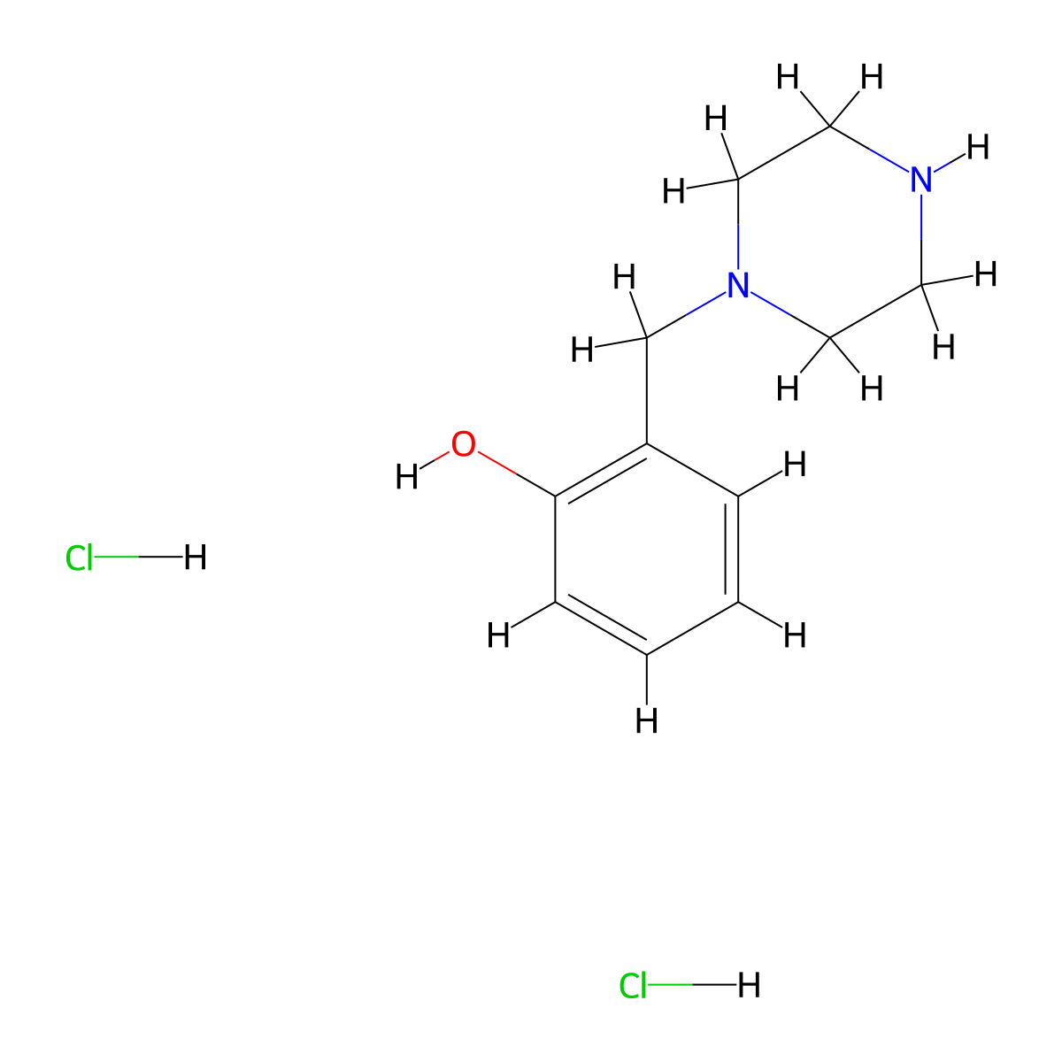 2-[(Piperazin-1-yl)methyl]phenol dihydrochloride molecular structure, CAS 1177360-33-6