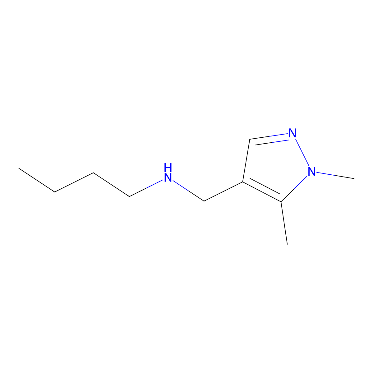 butyl[(1,5-dimethyl-1H-pyrazol-4-yl)methyl]amine molecular structure, CAS 1177360-97-2