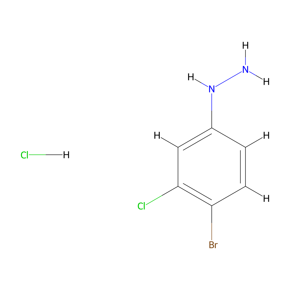 (4-Bromo-3-chlorophenyl)hydrazine hydrochloride molecular structure, CAS 1177361-07-7