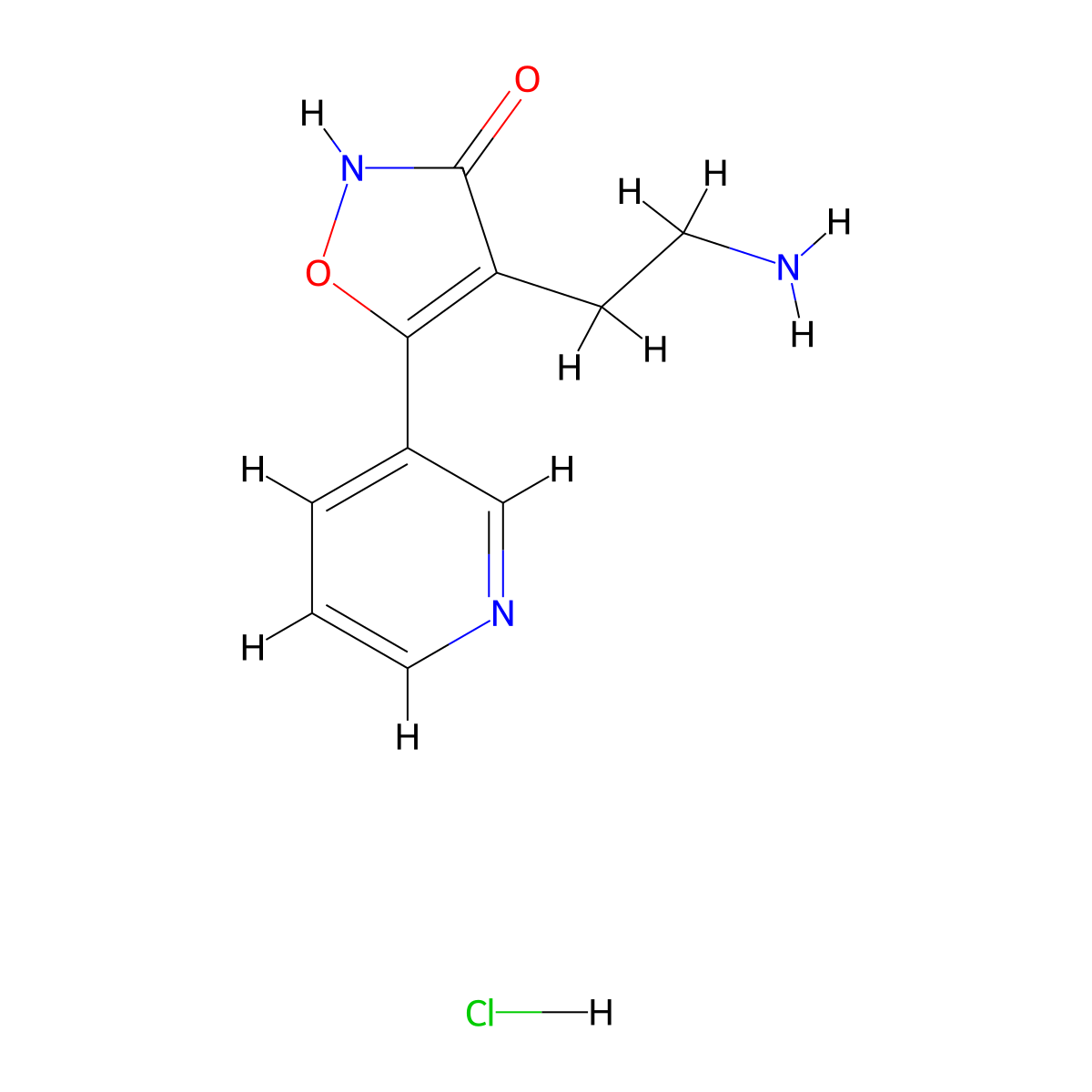 4-(2-aminoethyl)-5-pyridin-3-ylisoxazol-3(2H)-one hydrochloride molecular structure, CAS 1177361-33-9