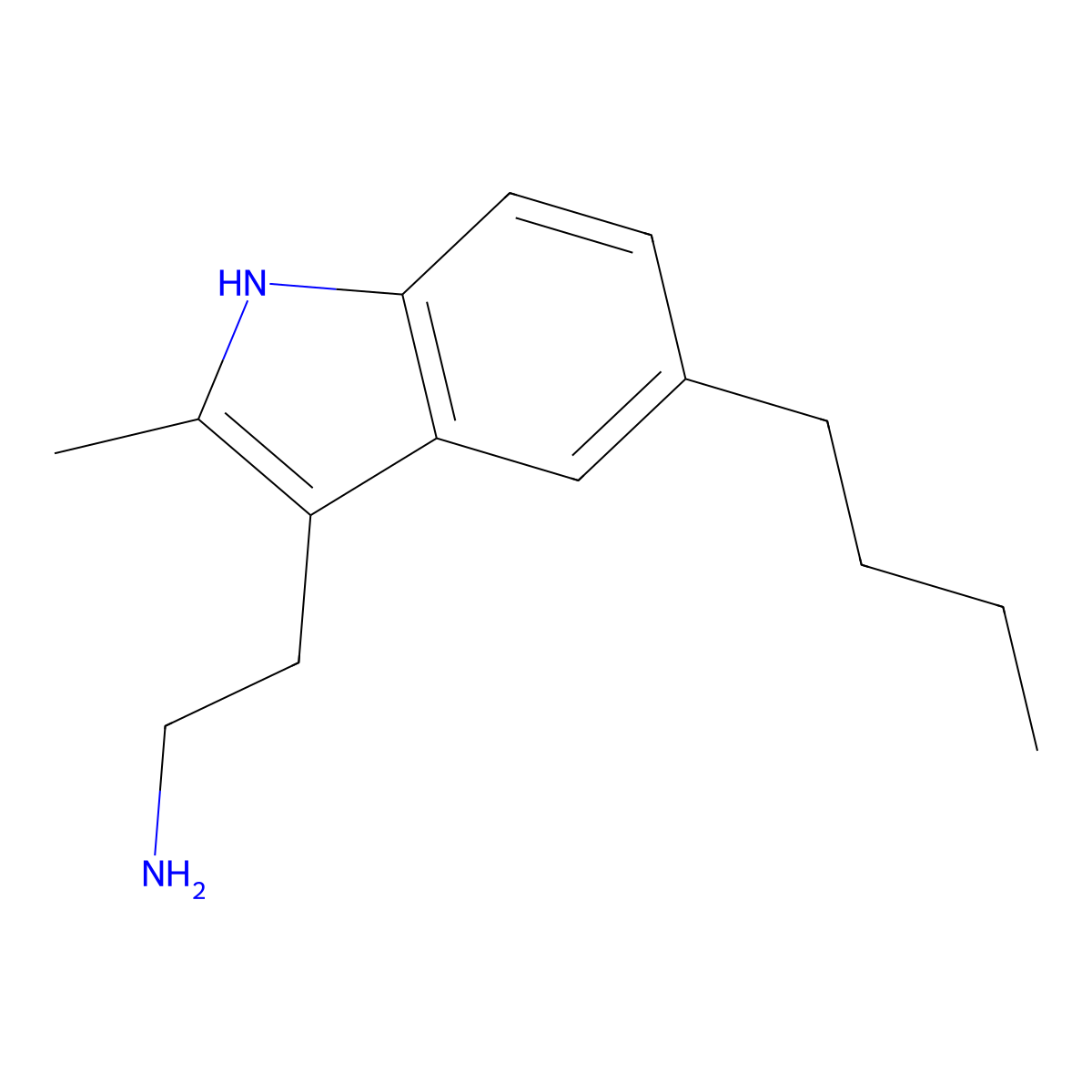 2-(5-butyl-2-methyl-1H-indol-3-yl)ethanamine molecular structure, CAS 1177361-81-7