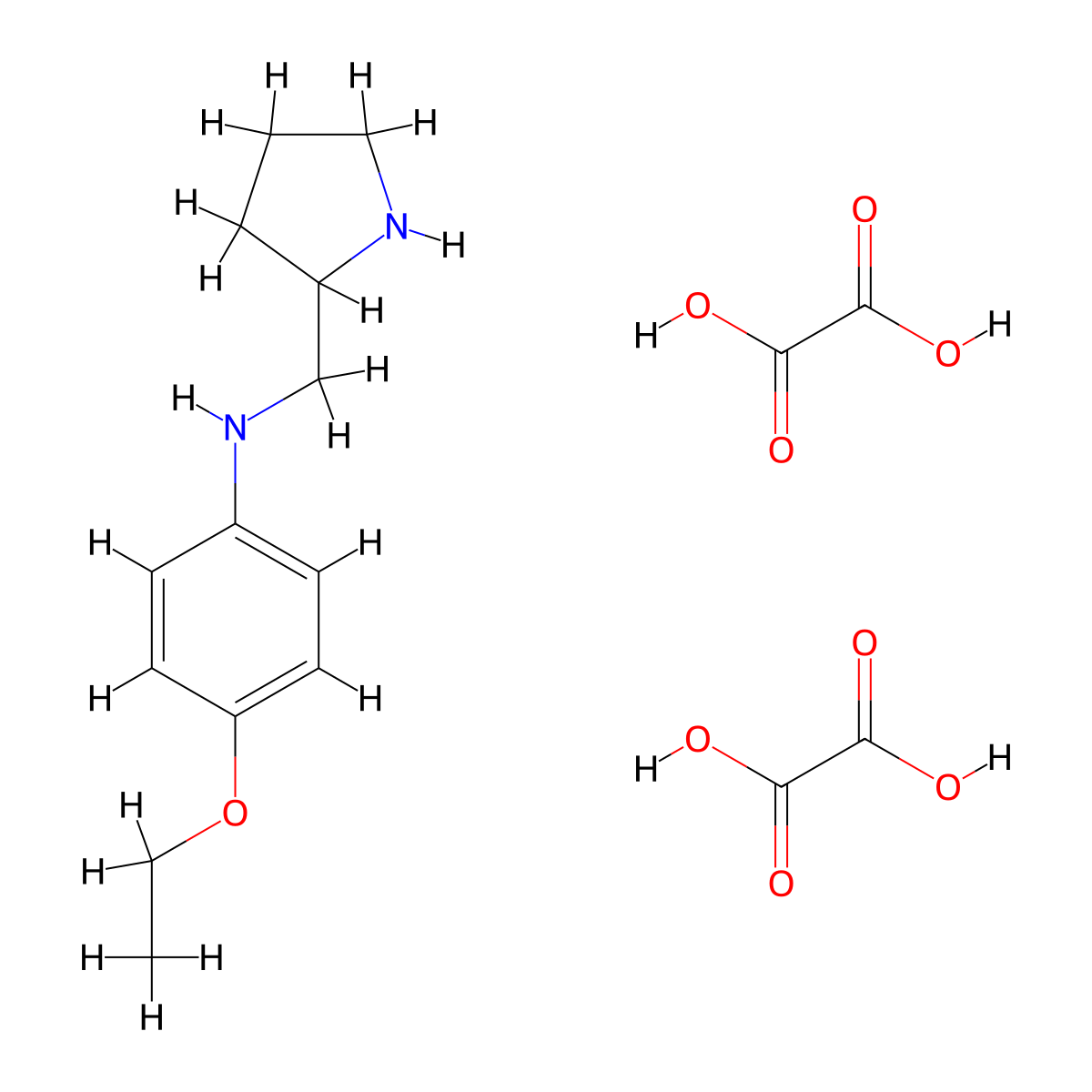 4-Ethoxy-N-(2-pyrrolidinylmethyl)aniline dioxalate molecular structure, CAS 1177361-86-2