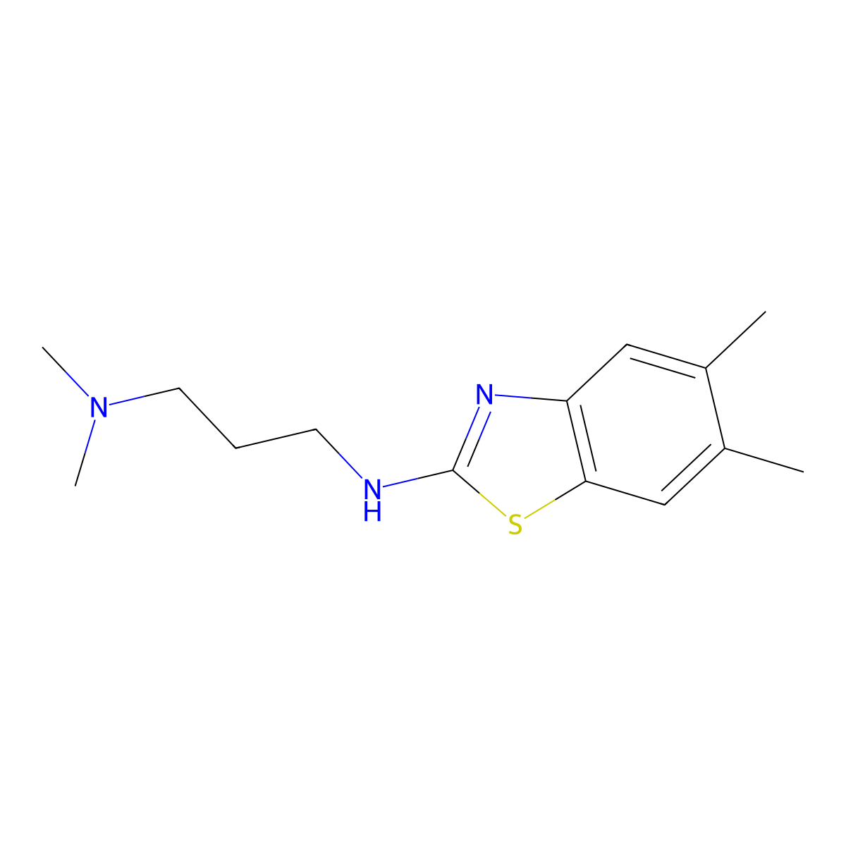 N'-(5,6-dimethyl-1,3-benzothiazol-2-yl)-N,N-dimethylpropane-1,3-diamine molecular structure, CAS 1177361-87-3
