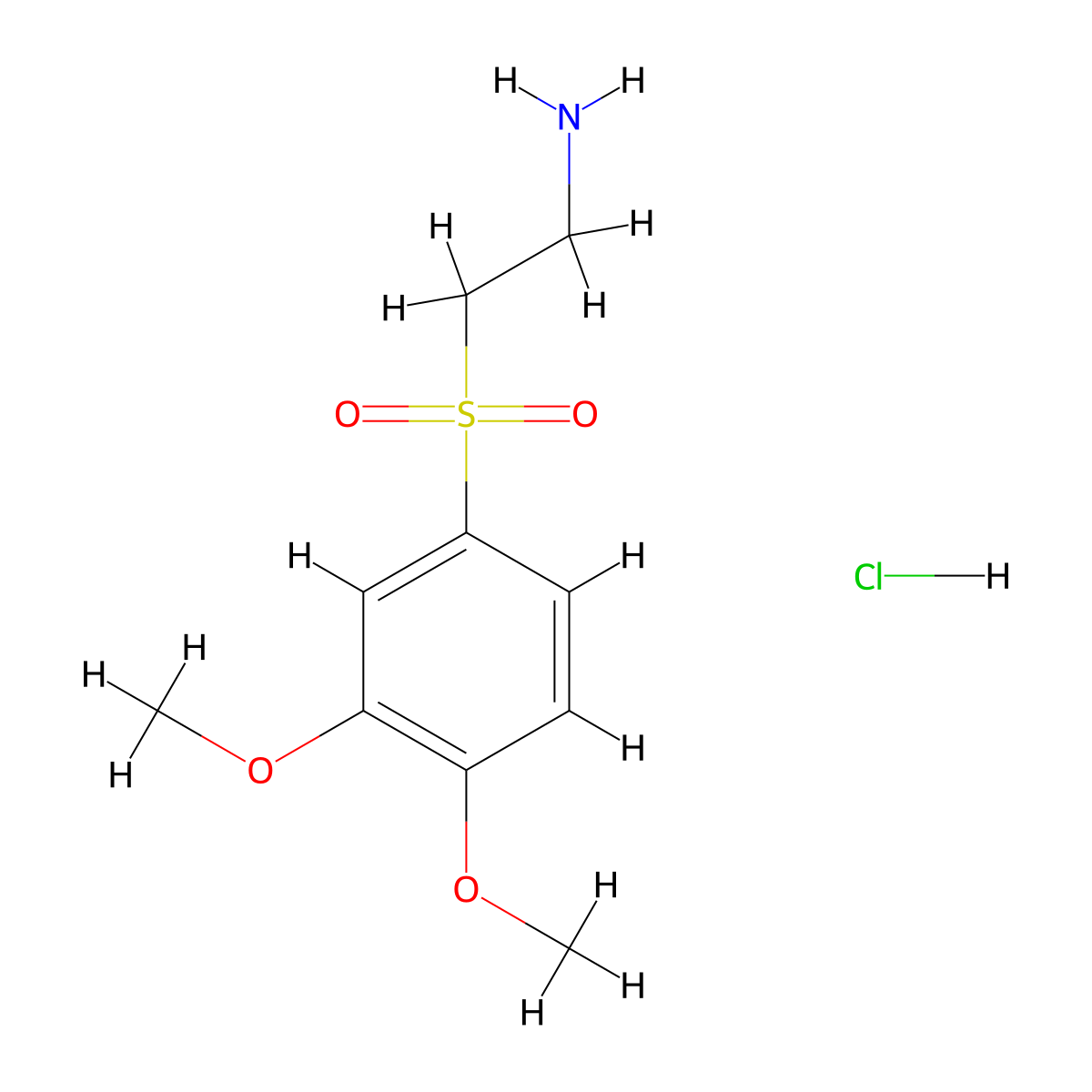 2-(3,4-Dimethoxybenzenesulfonyl)ethan-1-amine hydrochloride molecular structure, CAS 1177361-99-7
