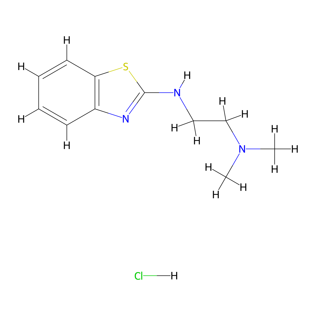 {2-[(1,3-Benzothiazol-2-yl)amino]ethyl}dimethylamine hydrochloride molecular structure, CAS 1177362-00-3
