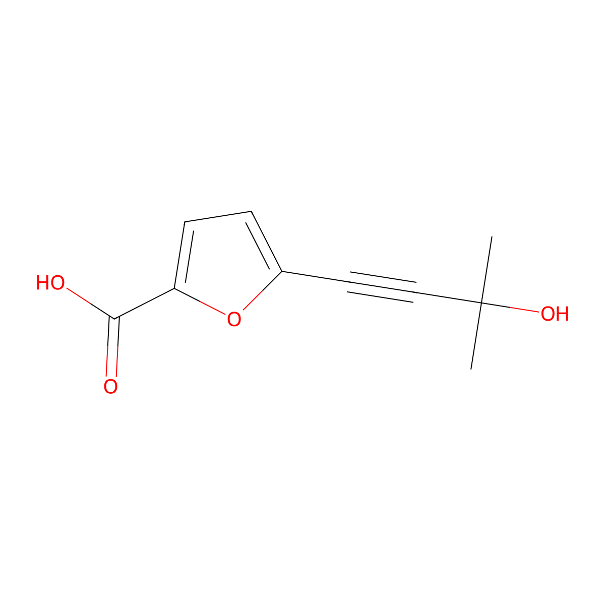 5-(3-Hydroxy-3-methylbut-1-yn-1-yl)furan-2-carboxylic acid molecular structure, CAS 1177362-04-7