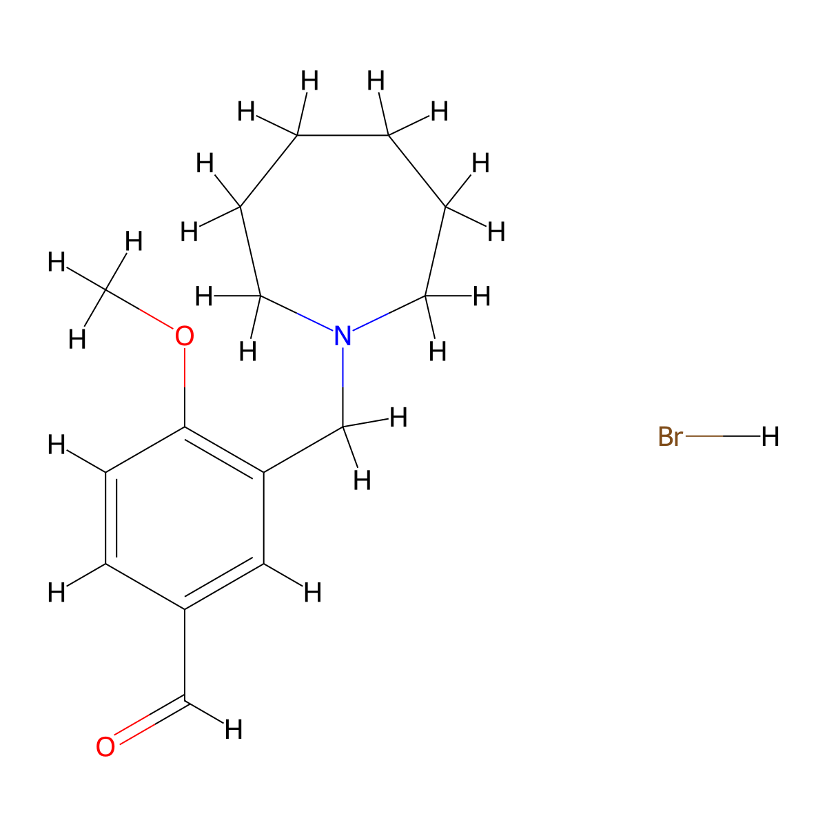 3-(1-Azepanylmethyl)-4-methoxybenzaldehyde hydrobromide molecular structure, CAS 1177362-17-2