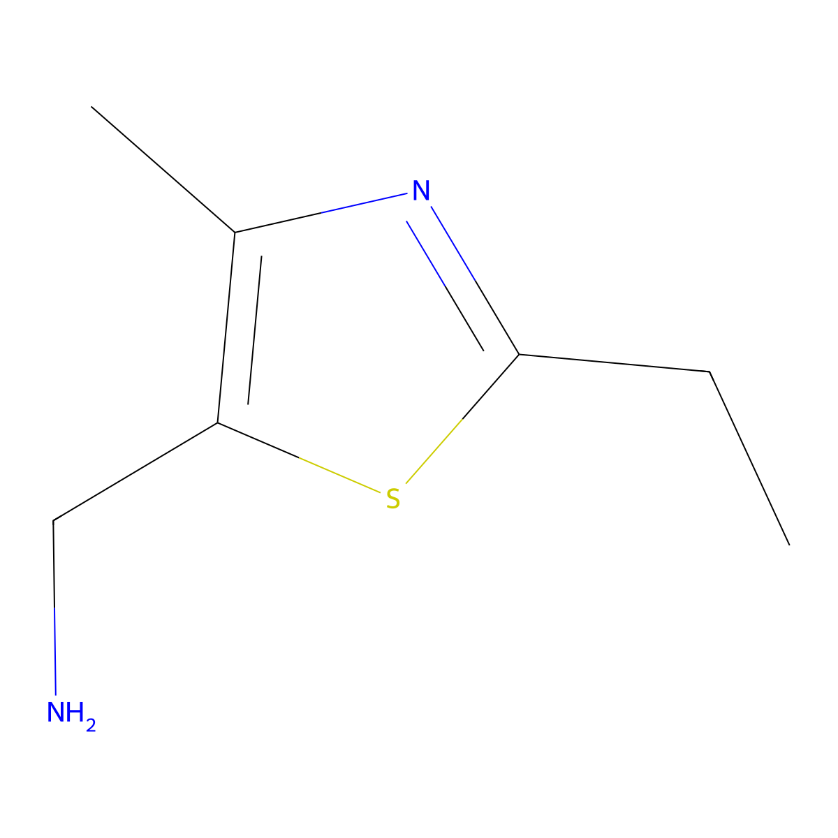 1-(2-Ethyl-4-methyl-1,3-thiazol-5-yl)methanamine molecular structure, CAS 1177362-22-9