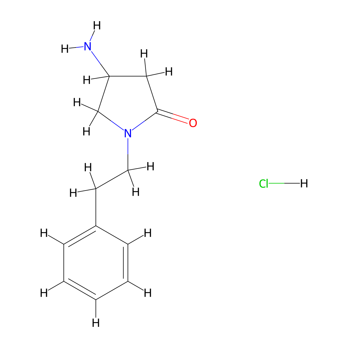 4-Amino-1-phenethyl-pyrrolidin-2-one hydrochloride molecular structure, CAS 1177362-59-2
