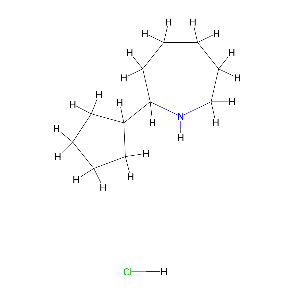 2-Cyclopentylazepane hydrochloride molecular structure, CAS 1177362-74-1