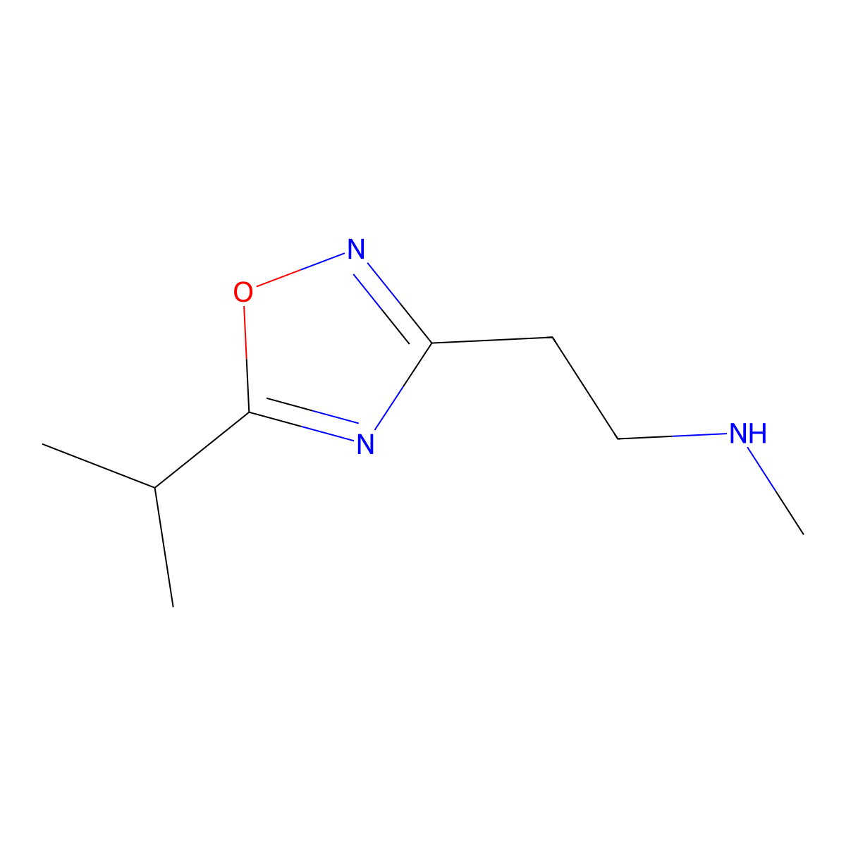 1,2,4-Oxadiazole-3-ethanamine,N-methyl-5-(1-methylethyl)- molecular structure, CAS 1177362-83-2