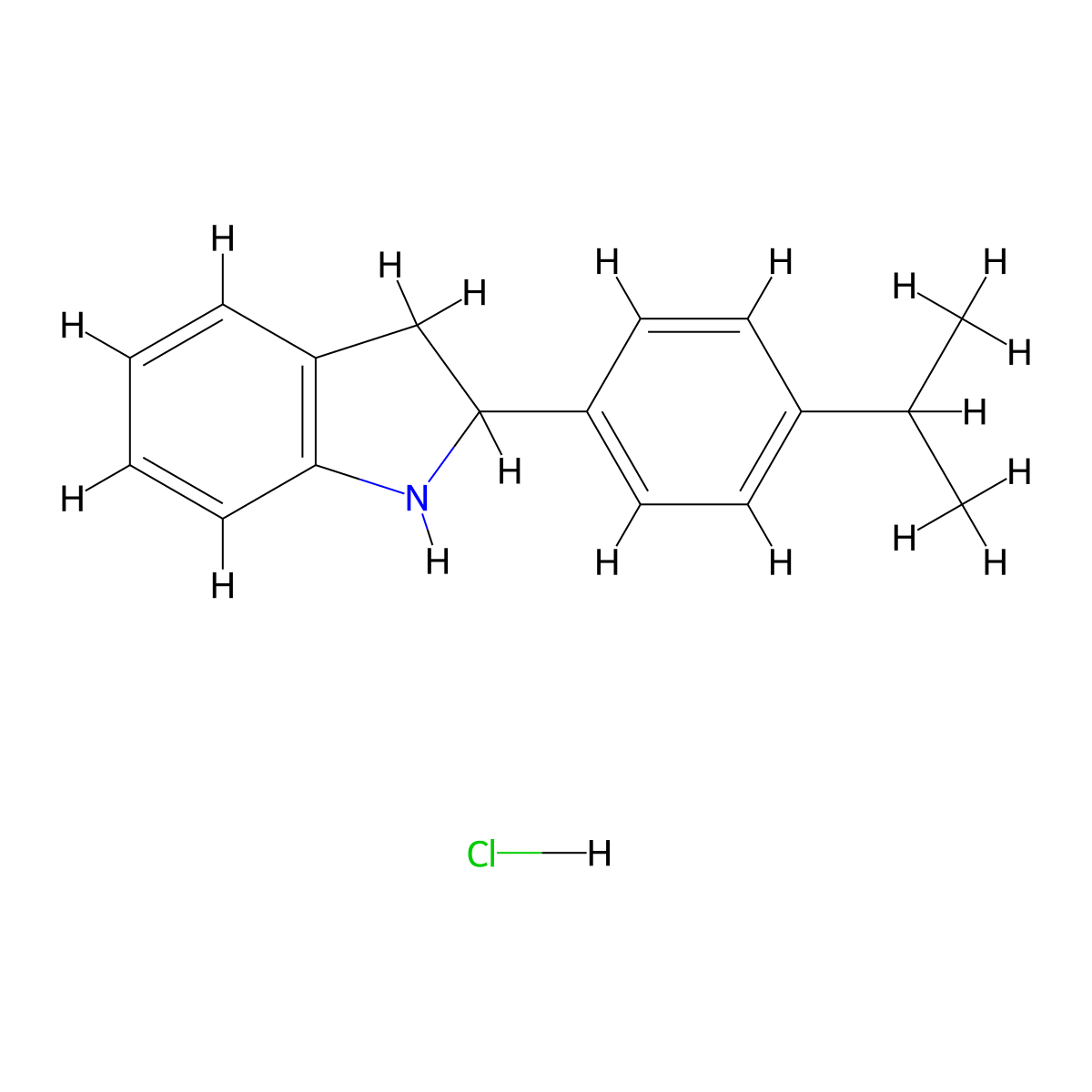2-(4-Isopropylphenyl)indoline hydrochloride molecular structure, CAS 1177362-98-9