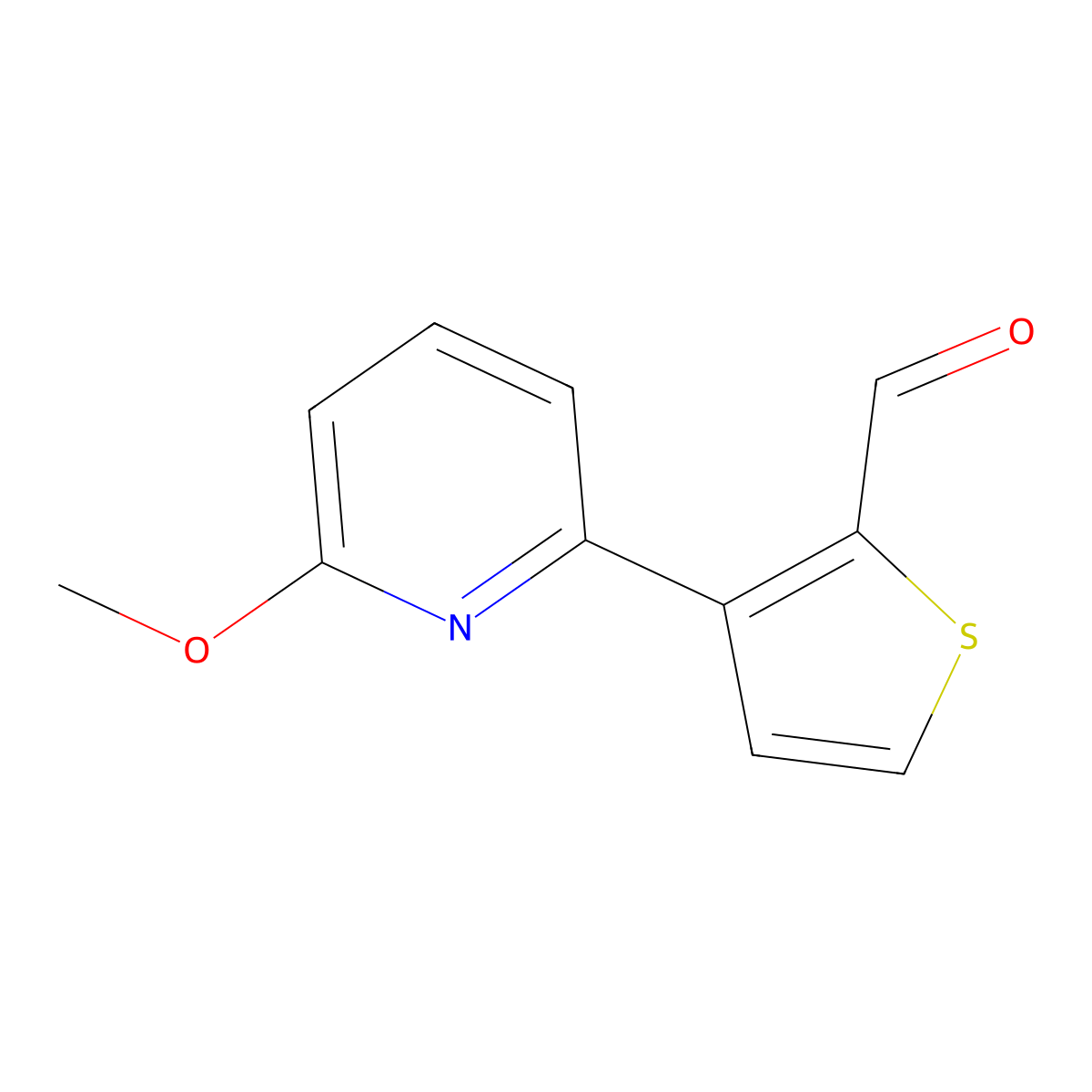 3-(6-Methoxypyridin-2-yl)thiophene-2-carbaldehyde molecular structure, CAS 1177369-16-2