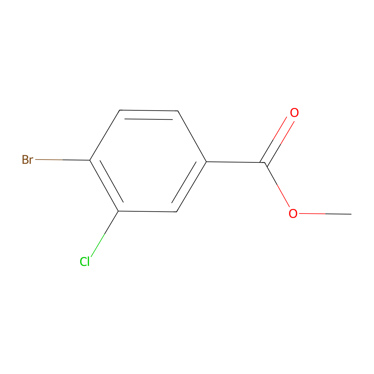 Methyl 4-Bromo-3-chlorobenzoate molecular structure, CAS 117738-74-6