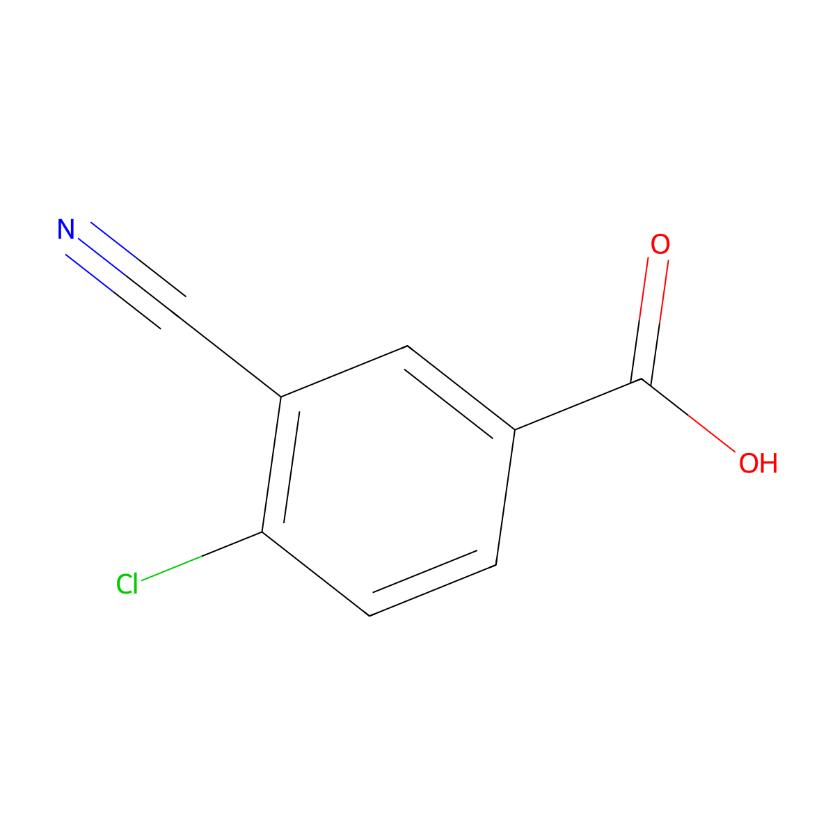 4-Chloro-3-cyanobenzoic acid molecular structure, CAS 117738-76-8