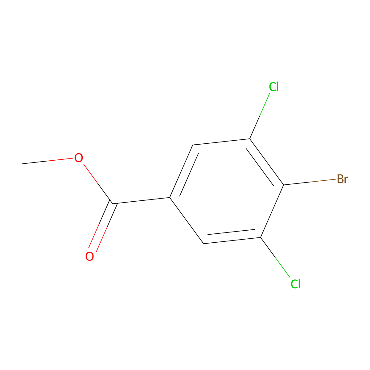 4-Bromo-3,5-dichloro-benzoic acid methyl ester molecular structure, CAS 117738-81-5