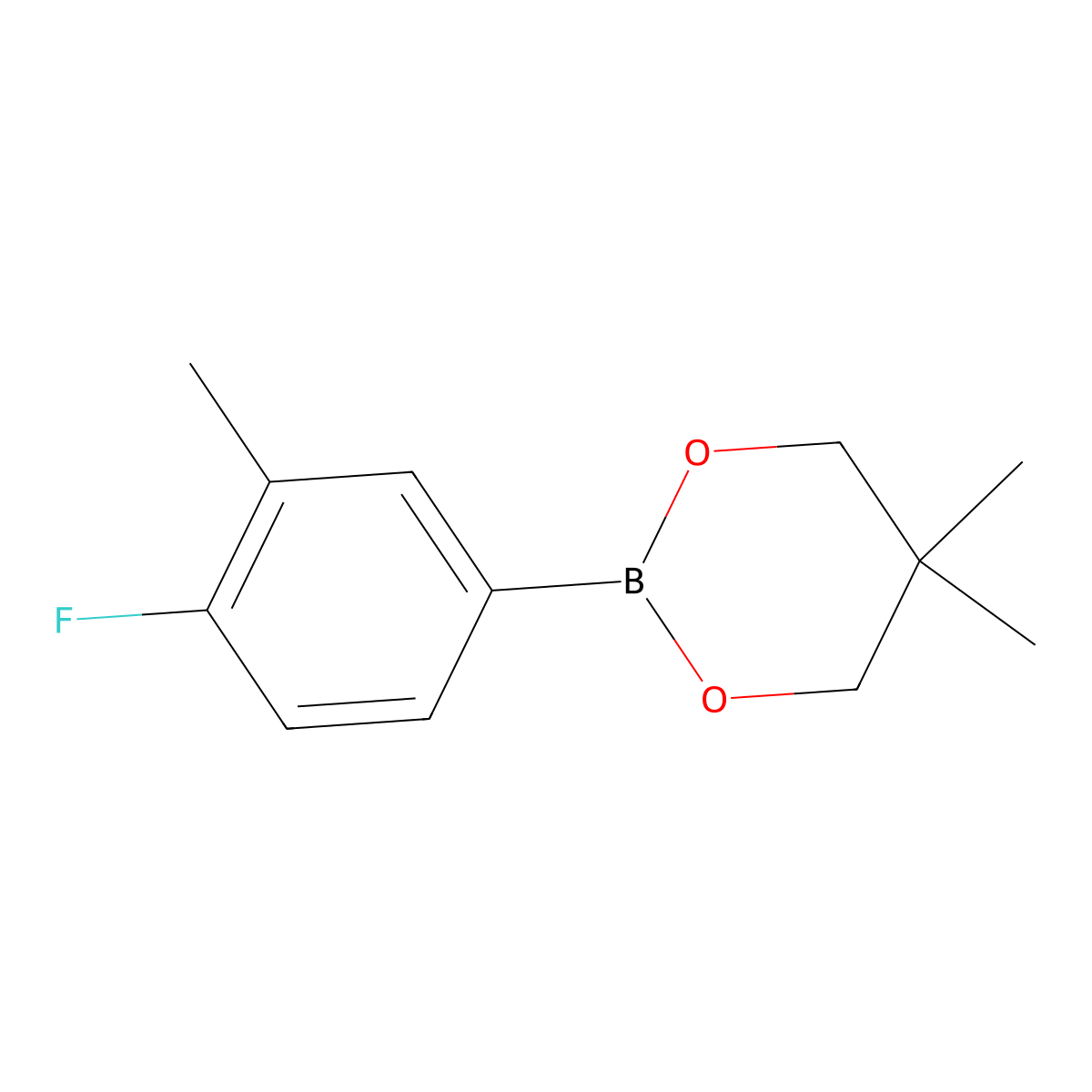 2-(4-Fluoro-3-methylphenyl)-5,5-dimethyl-1,3,2-dioxaborinane molecular structure, CAS 1177399-08-4