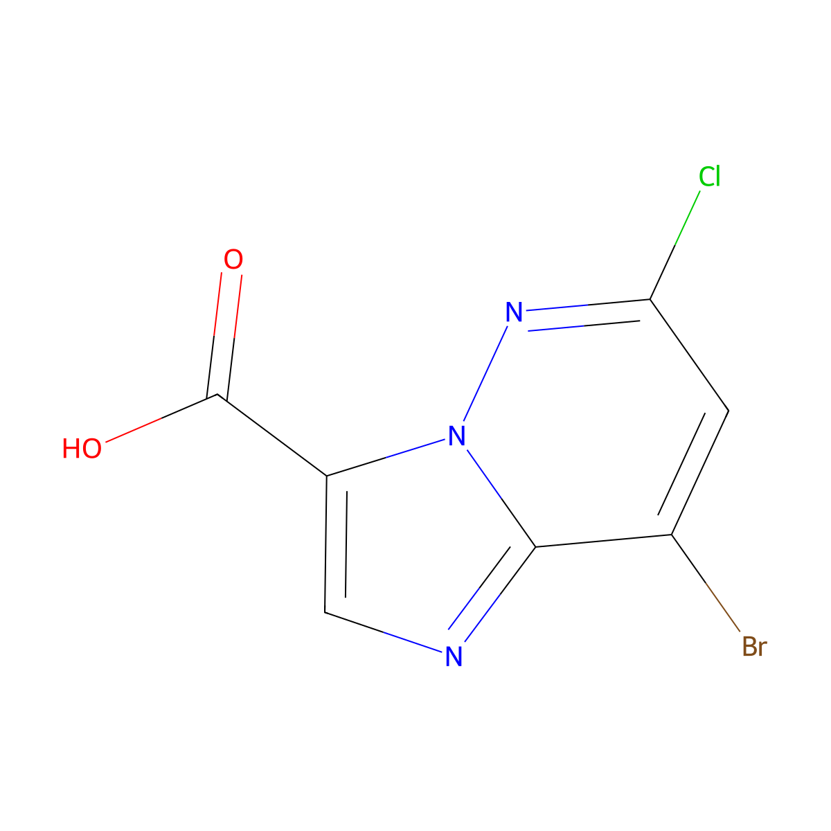 8-Bromo-6-chloroimidazo[1,2-b]pyridazine-3-carboxylic acid molecular structure, CAS 1177415-91-6