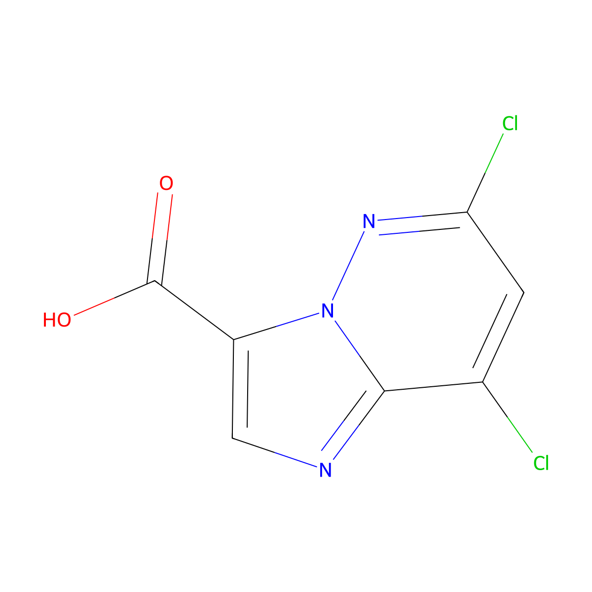 6,8-Dichloroimidazo[1,2-b]pyridazine-3-carboxylic acid molecular structure, CAS 1177415-92-7