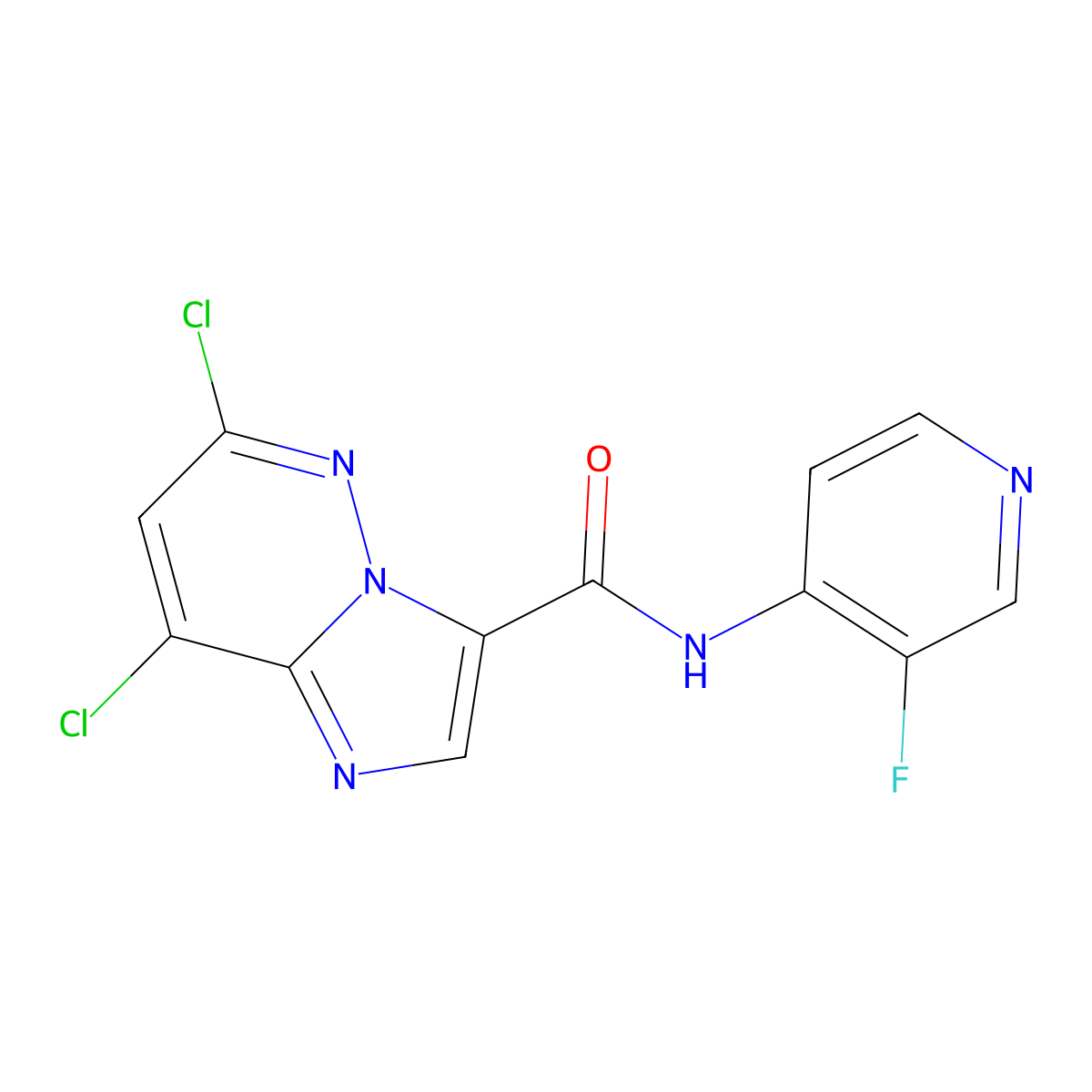 6,8-Dichloro-N-(3-fluoropyridin-4-yl)imidazo[1,2-b]pyridazine-3-carboxamide molecular structure, CAS 1177415-97-2