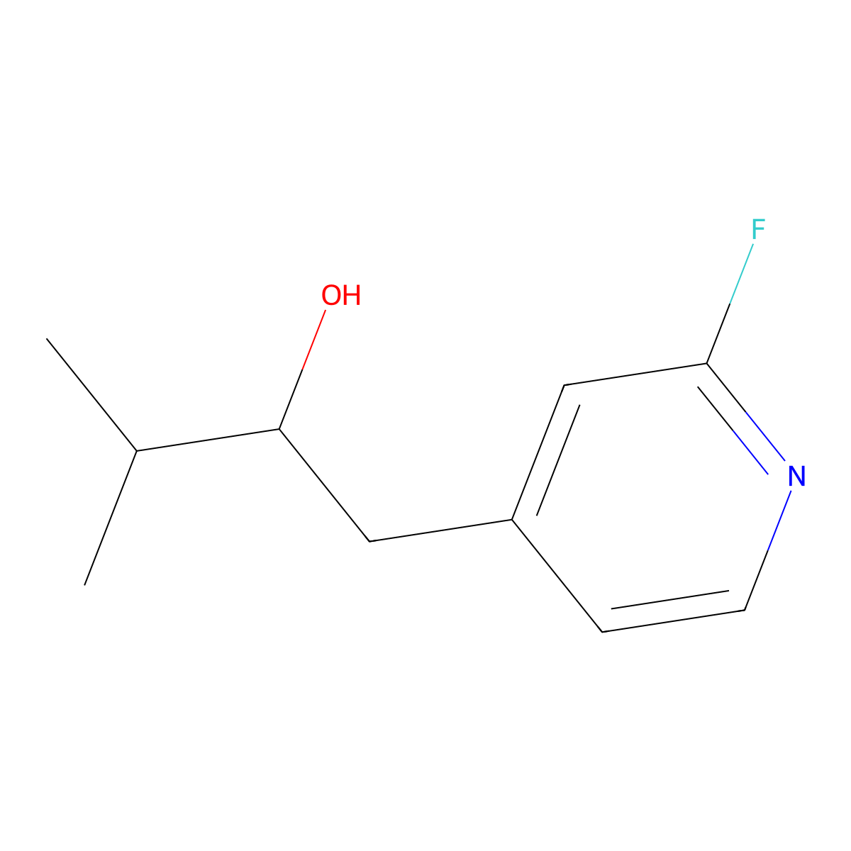 2-Fluoro-alpha-(1-methylethyl)-4-pyridineethanol molecular structure, CAS 1177418-40-4